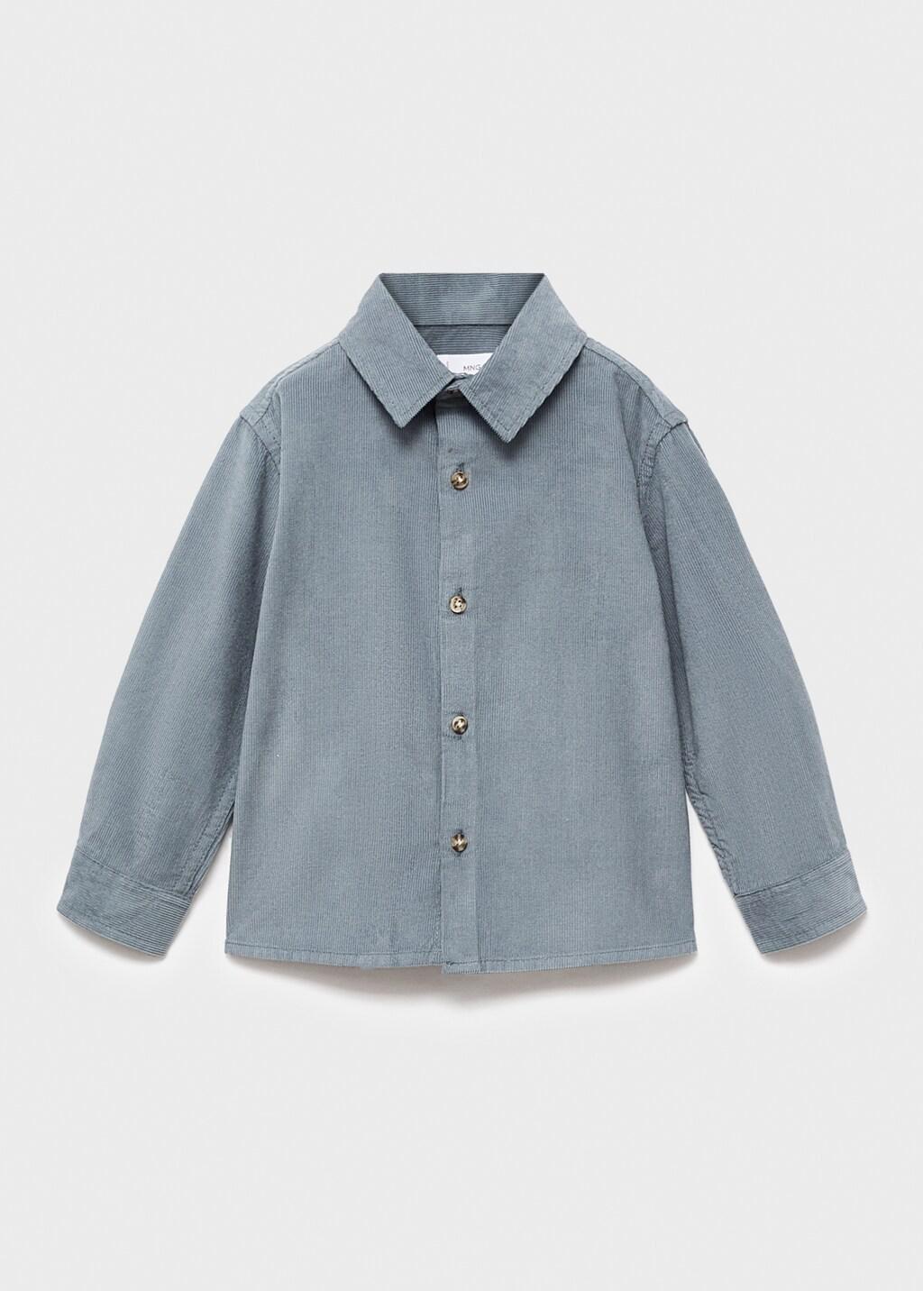 Blue Corduroy Cotton Shirt, Baby Boys, Turquoise - Aqua, large image number 5