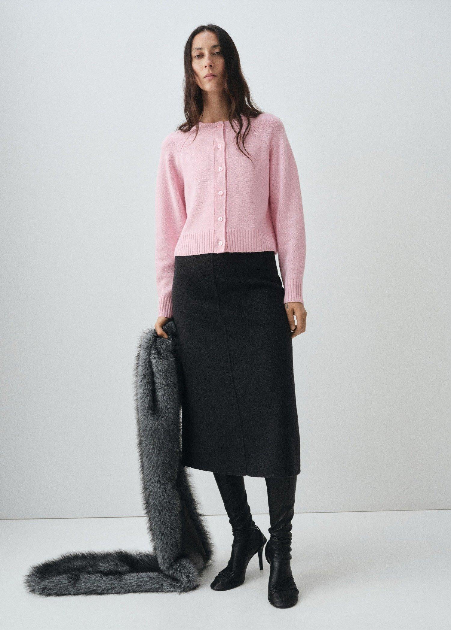Pink Chunky Knit Cardigan, , large image number 0