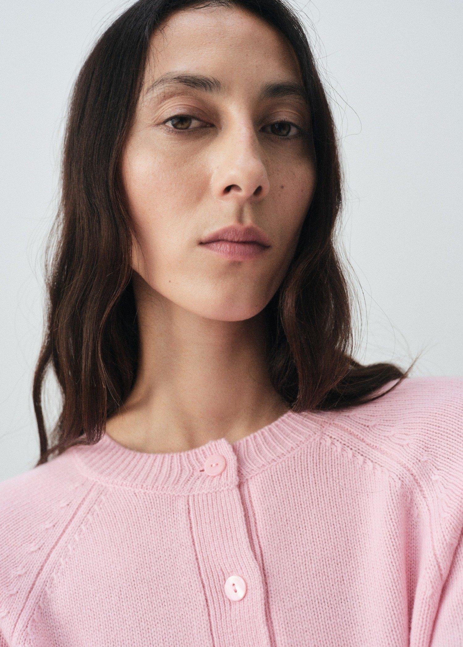 Pink Chunky Knit Cardigan, , large image number 5