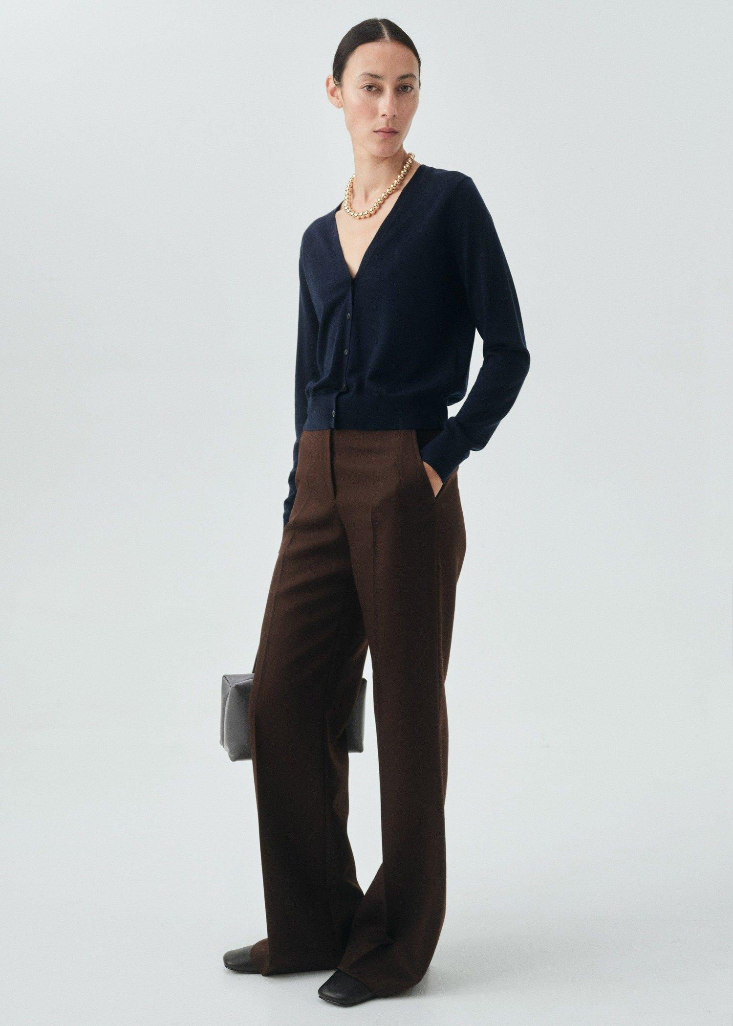Navy V-Neck Cardigan, , large image number 0