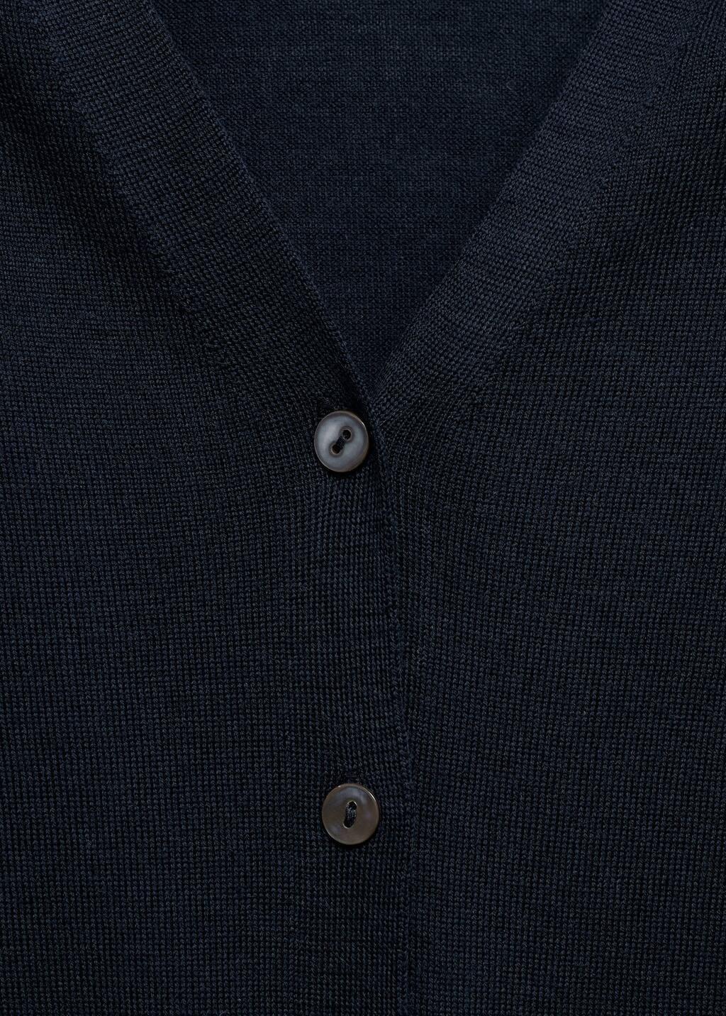 Navy V-Neck Cardigan, Navy, large image number 3