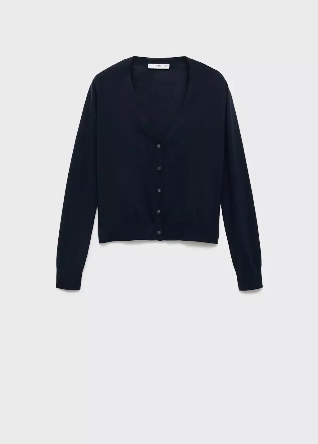 Navy V-Neck Cardigan, , large image number 4