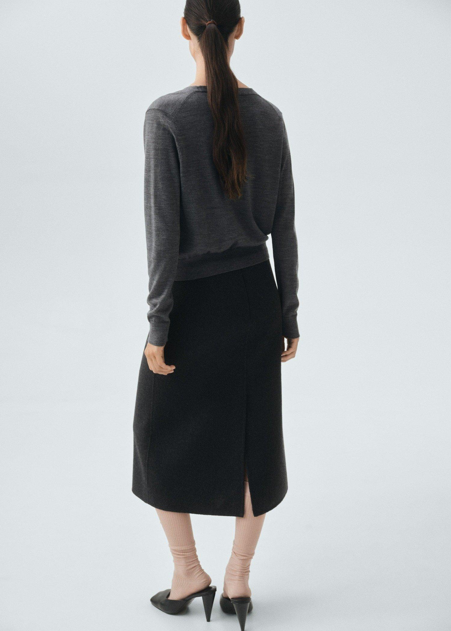 Grey V-Neck Cardigan, Medium Grey, large image number 2