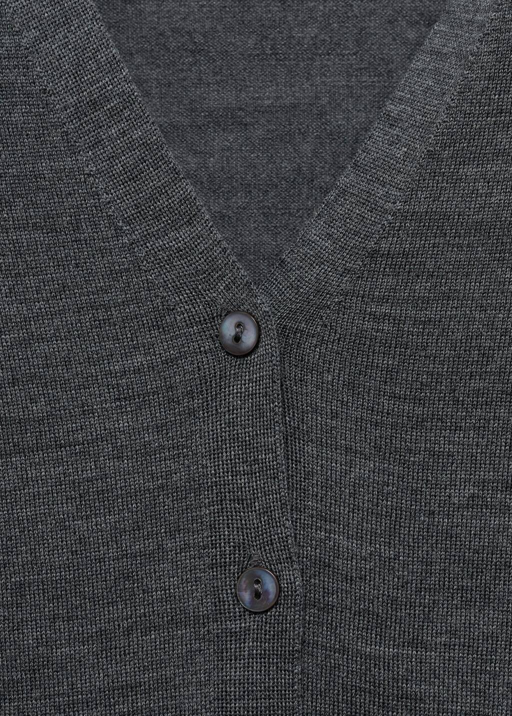 Grey V-Neck Cardigan, Medium Grey, large image number 4