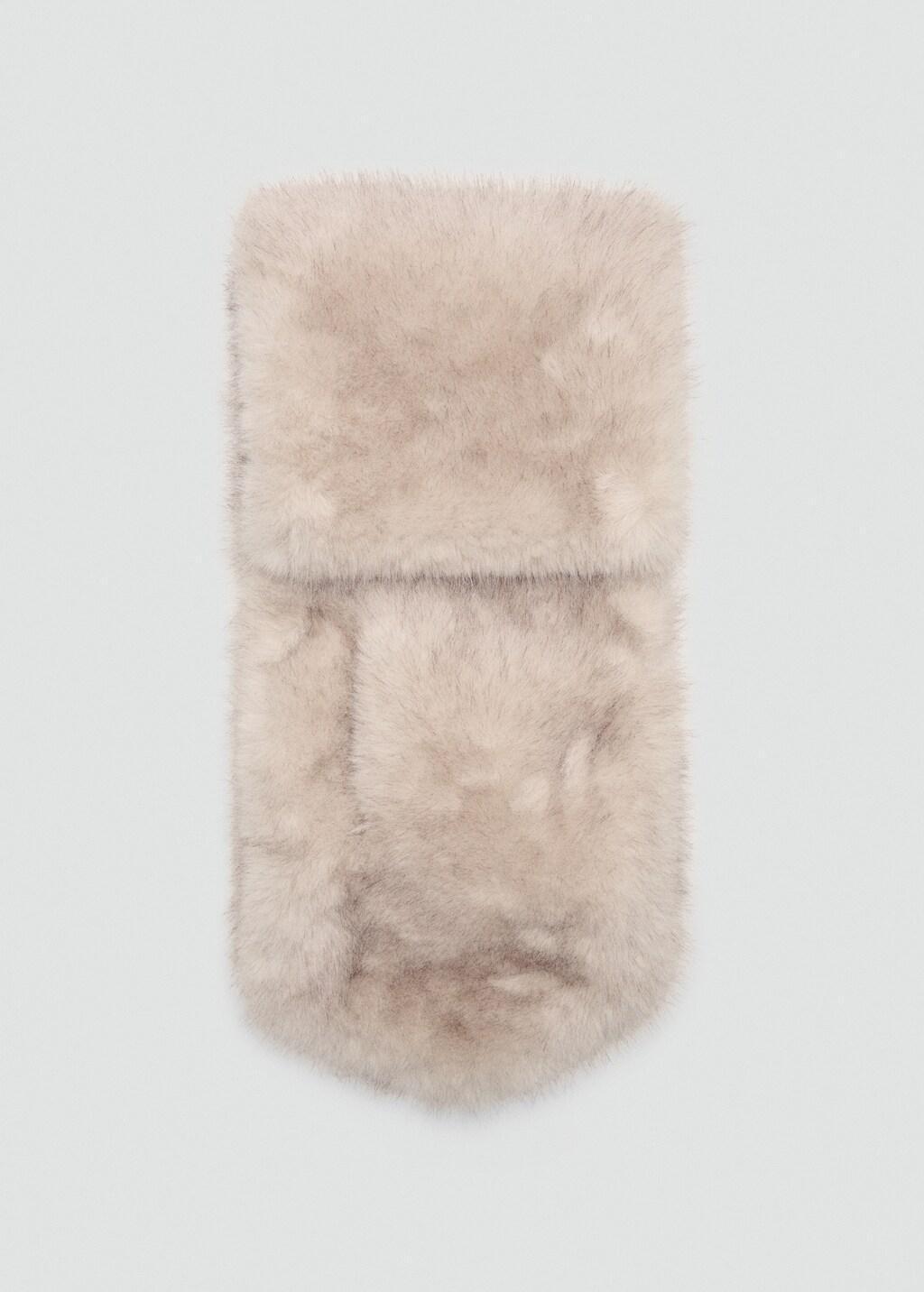 Beige Fur-Effect Scarf, Light Beige, large image number 3