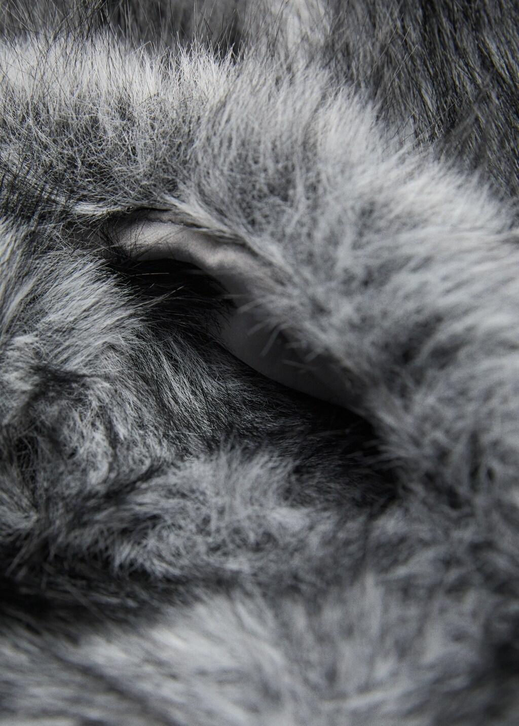 Grey Fur-Effect Scarf, Grey, large image number 1