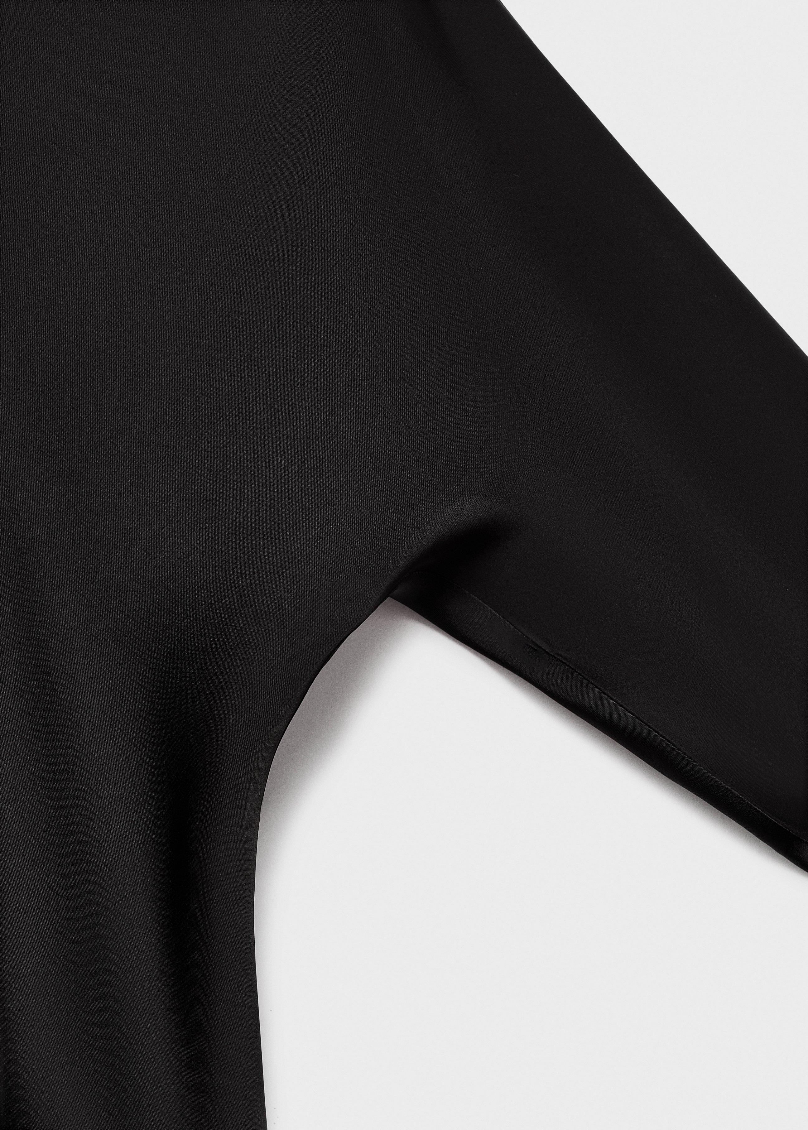 Black Satin Dress With Asymmetrical Dress, , large image number 4