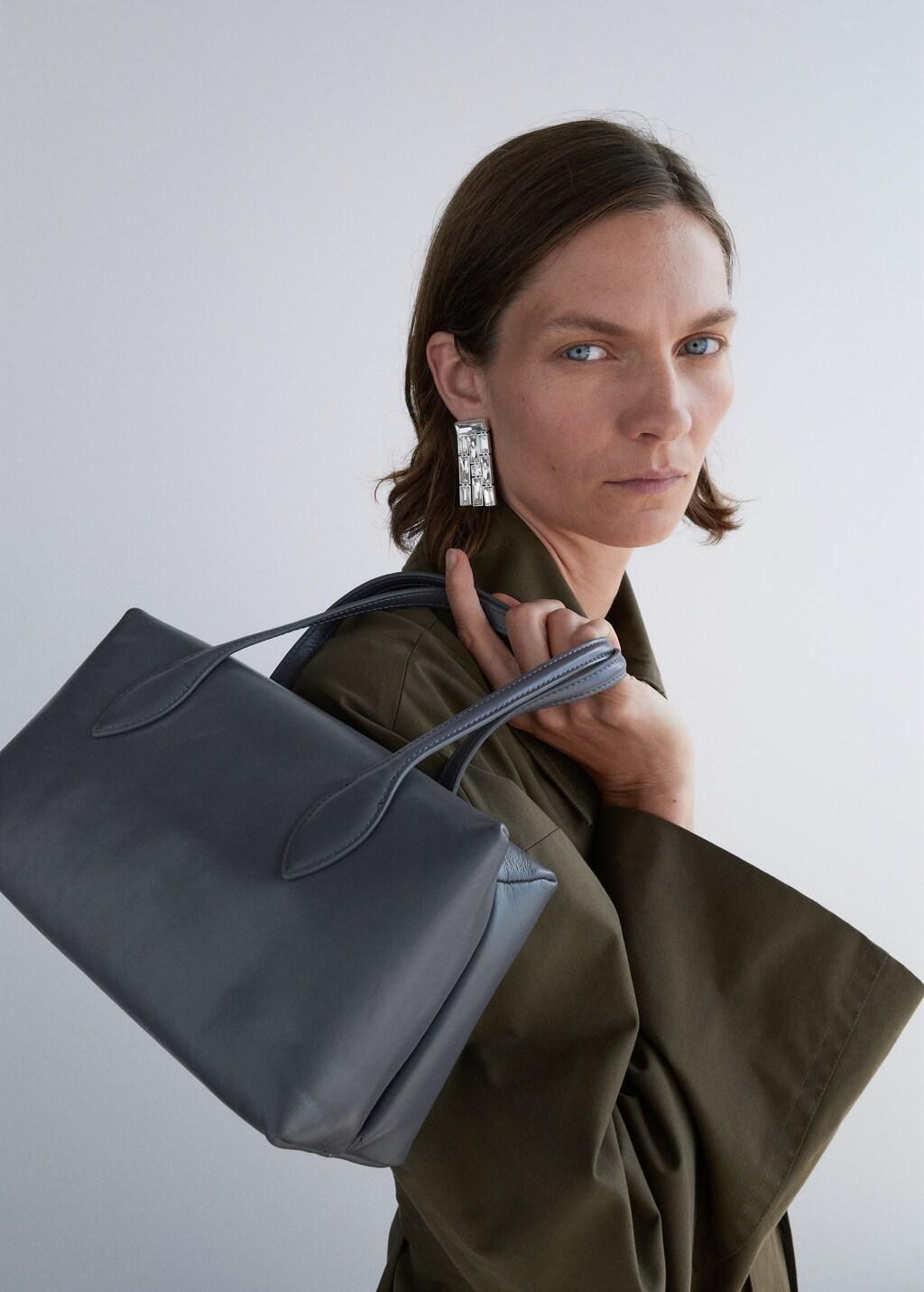 Grey Quilted Leather Shoulder Bag, Grey, large image number 0