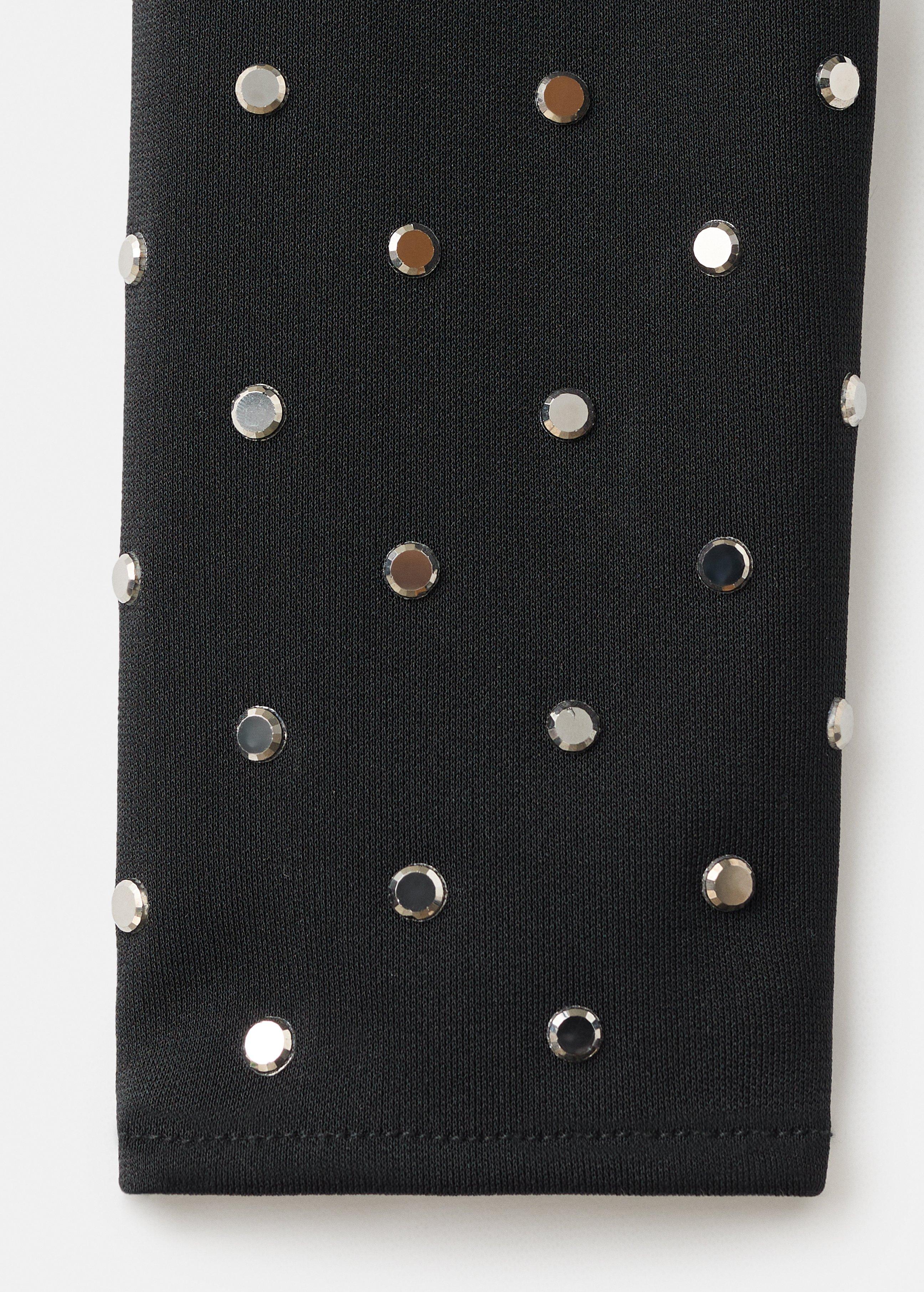 Black Long-Sleeved Bodysuit With Crystal Embellishments, , large image number 5