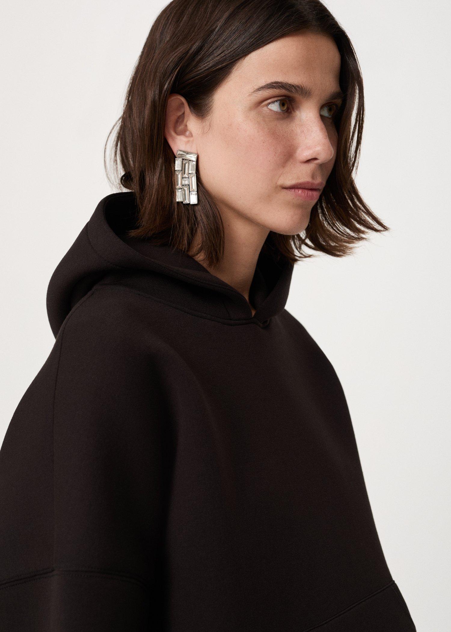Brown Oversized Hooded Sweatshirt, , large image number 0
