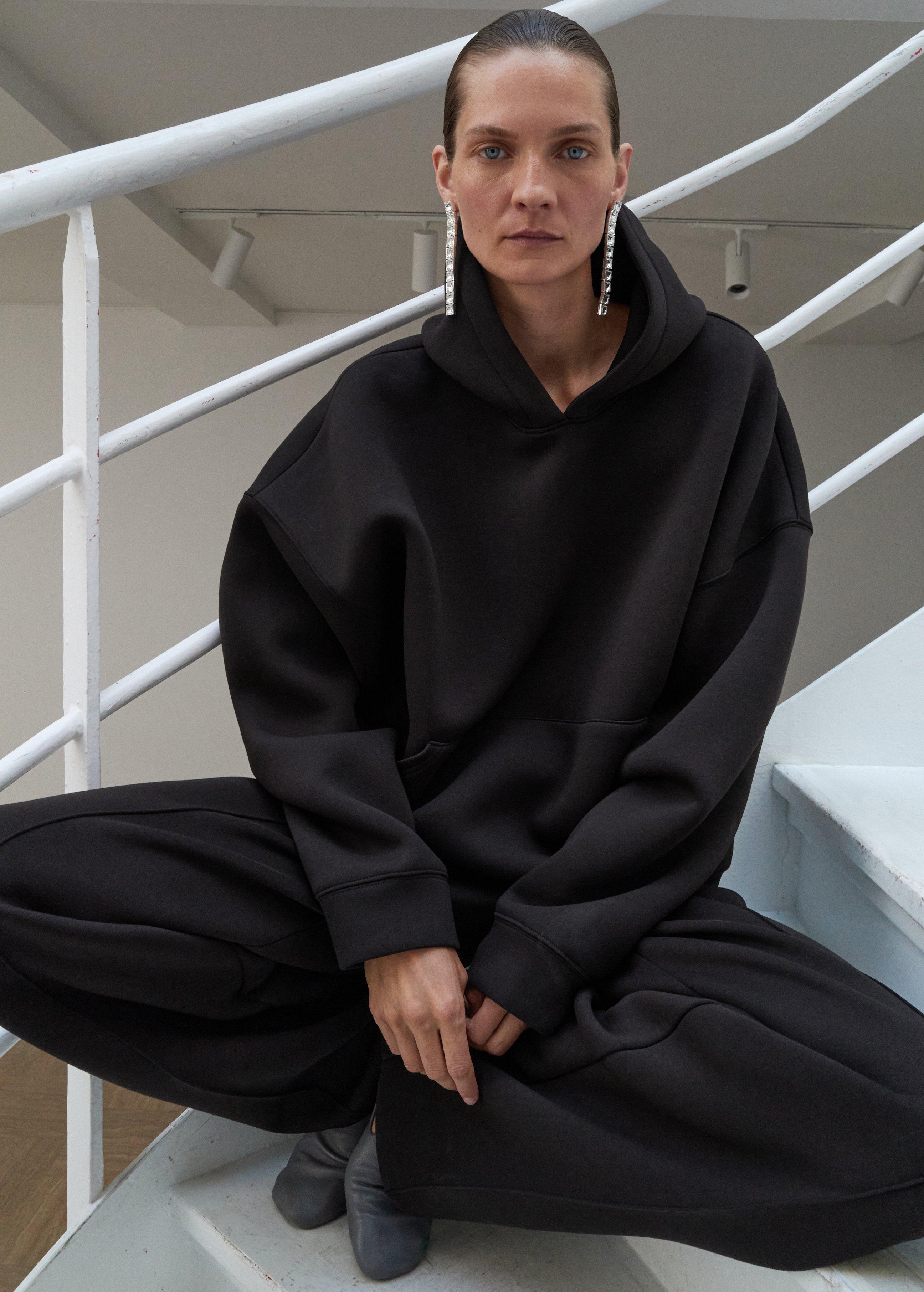 Brown Oversized Hooded Sweatshirt, , large image number 1