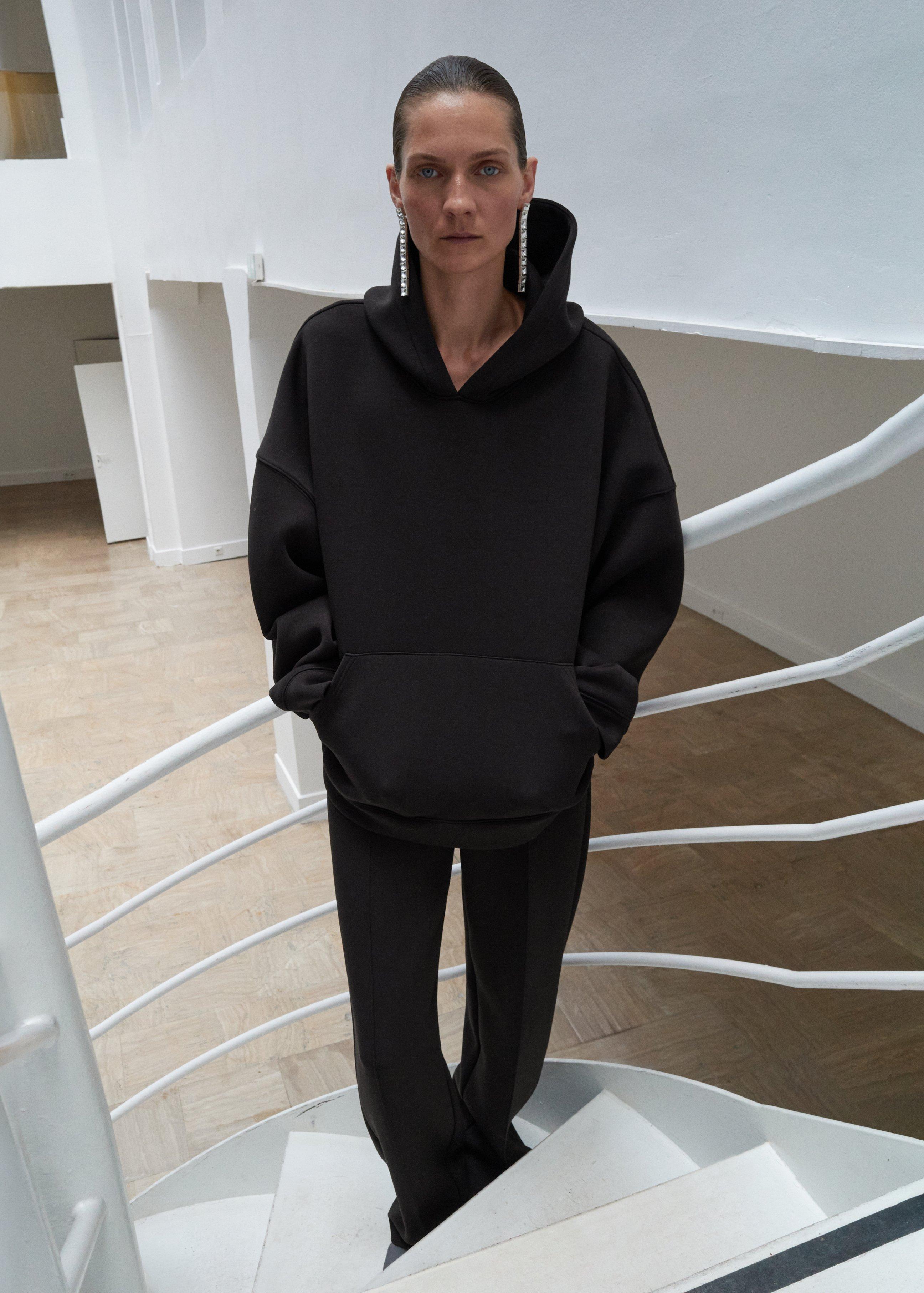 Brown Oversized Hooded Sweatshirt, , large image number 5