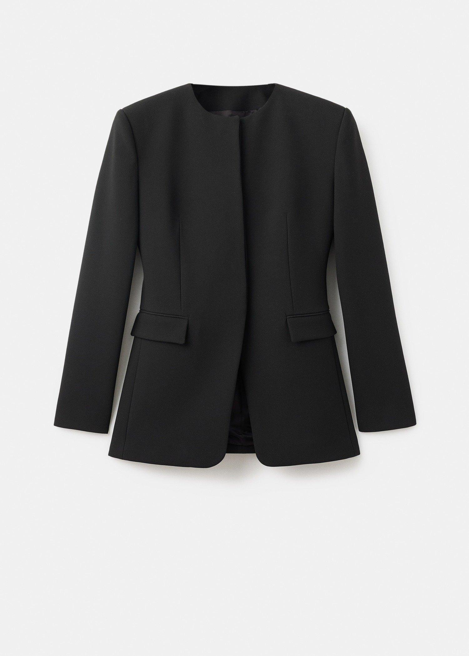 Black Tailored Suit Jacket, , large image number 3