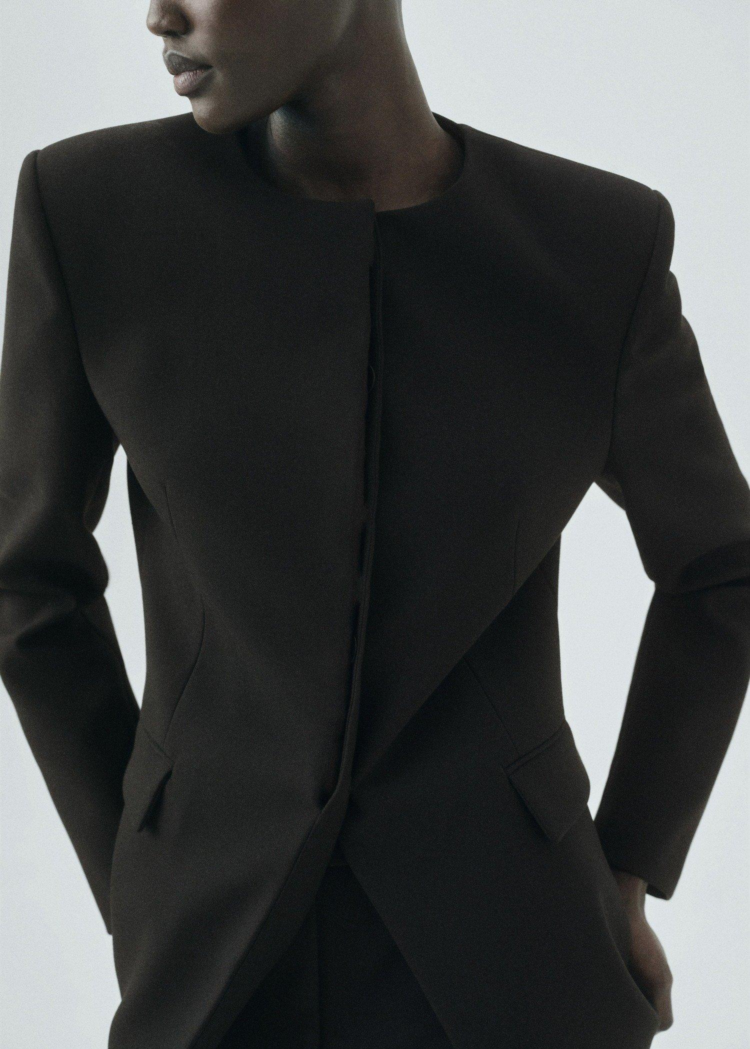 Black Tailored Suit Jacket, , large image number 4