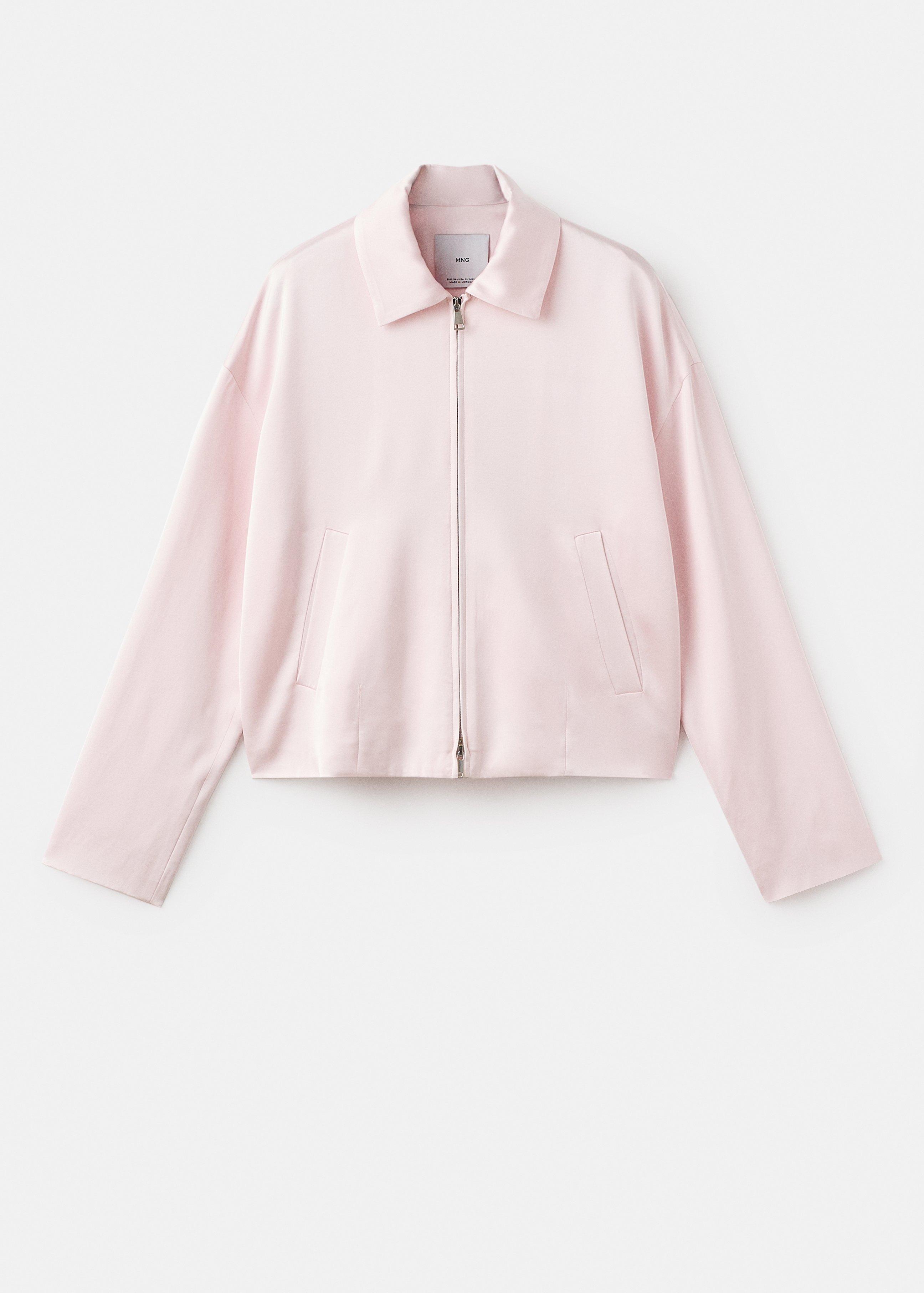 Pink Satin Jacket With Zip, , large image number 2
