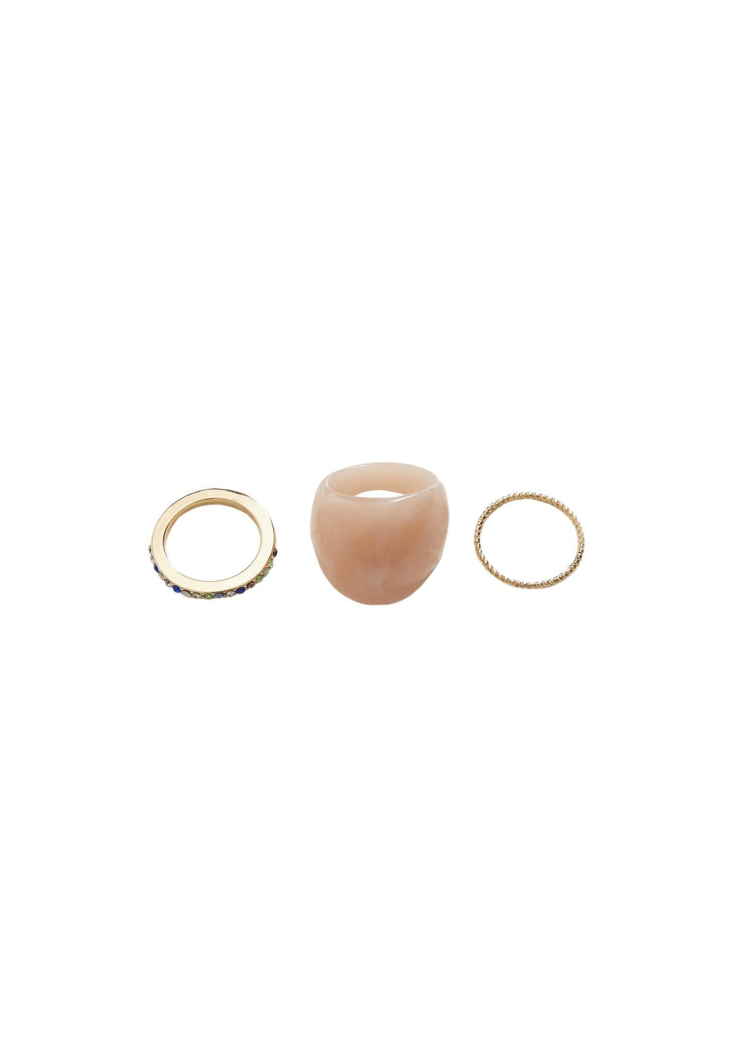 Gold Pack 3 Anillos Combinados, Kids Girl, , large image number 0