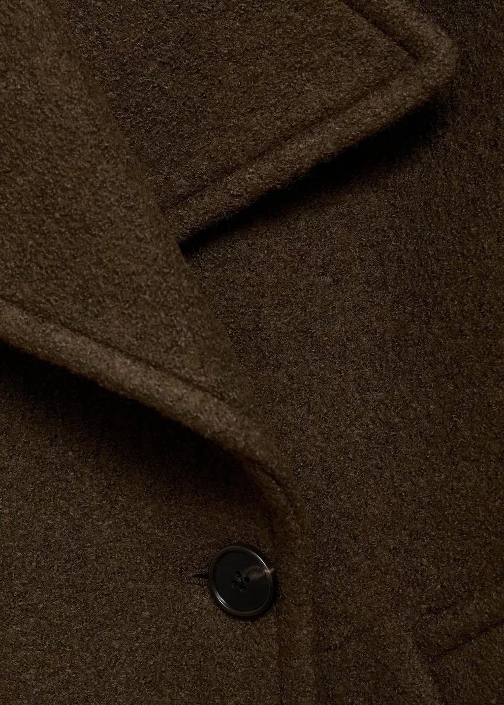 Khaki Oversized Wool Coat With Maxi Lapels, Beige - Khaki, medium