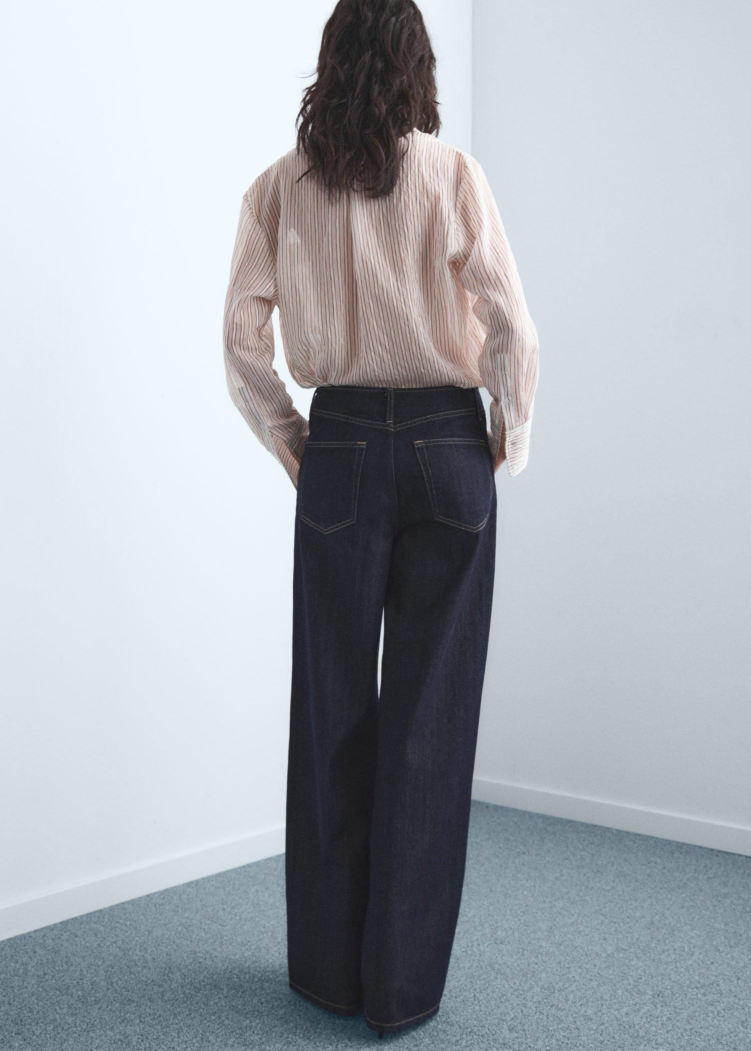 Blue Wide leg Mid-Rise Jeans, , large image number 1