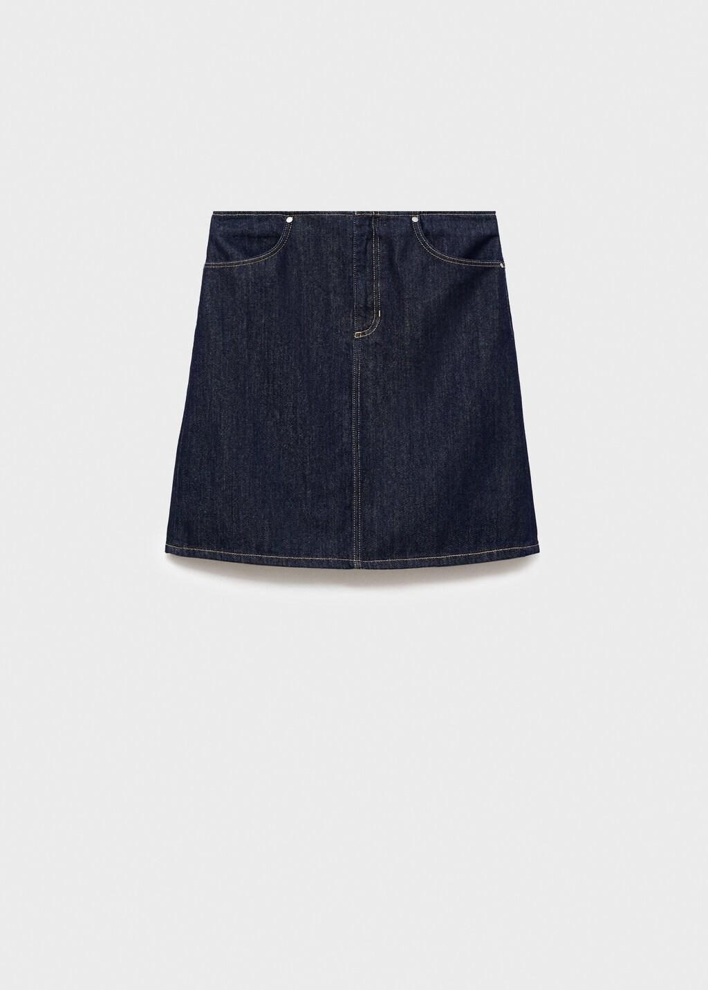 Blue Midi Denim Skirt, , large image number 4