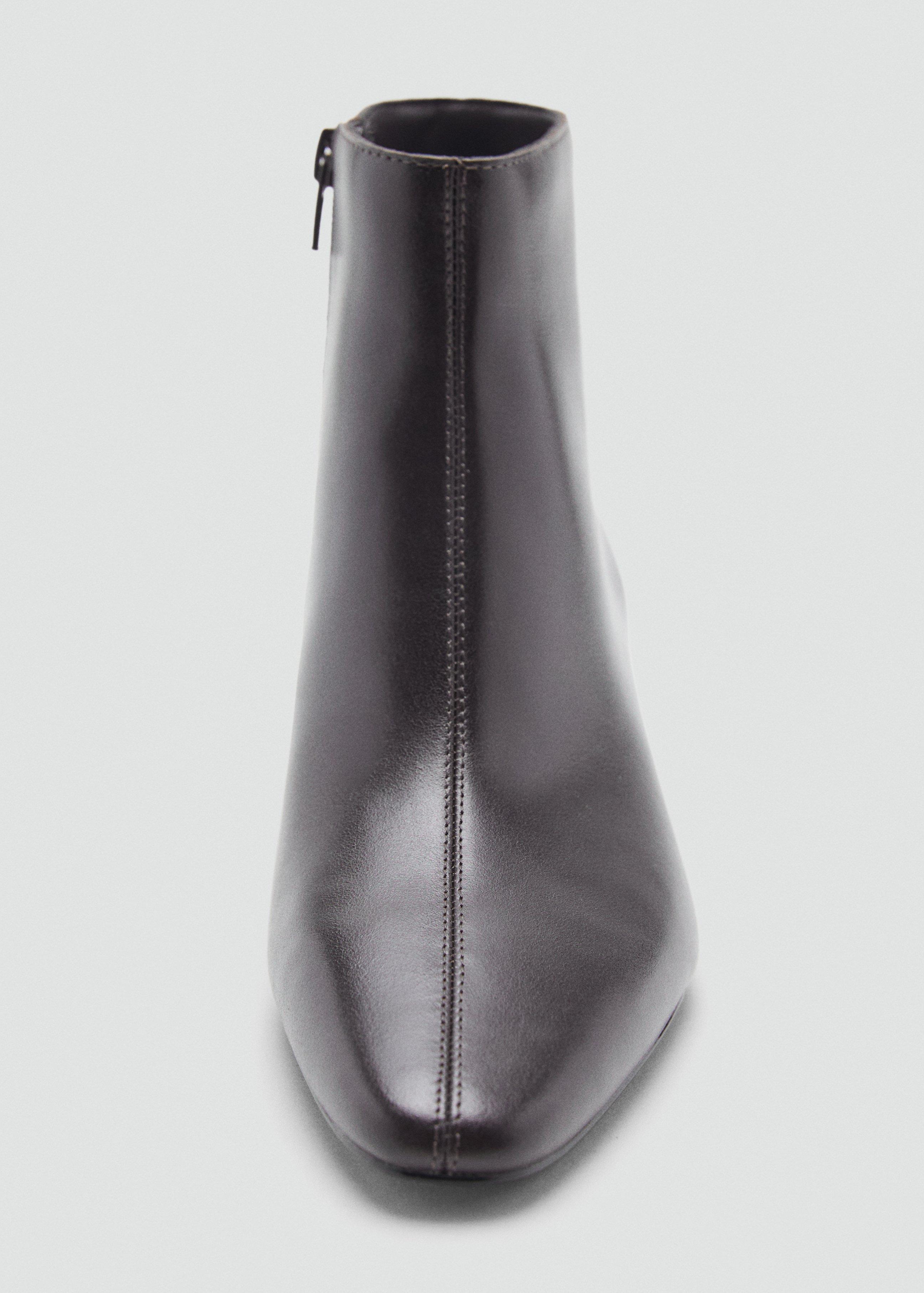 Brown Leather Boots With Kitten Heels, Dark Brown, large image number 1