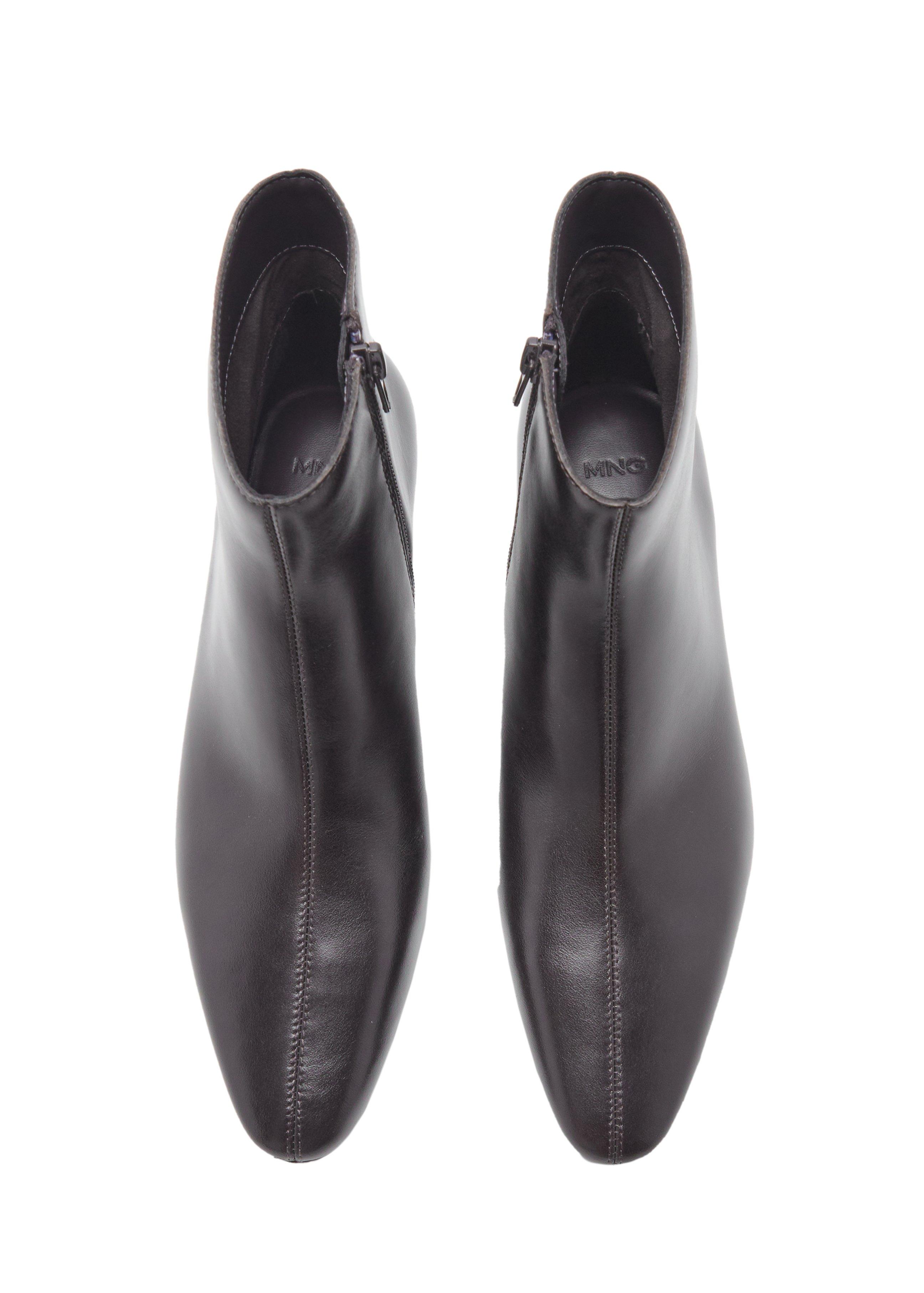 Brown Leather Boots With Kitten Heels, Dark Brown, large image number 8
