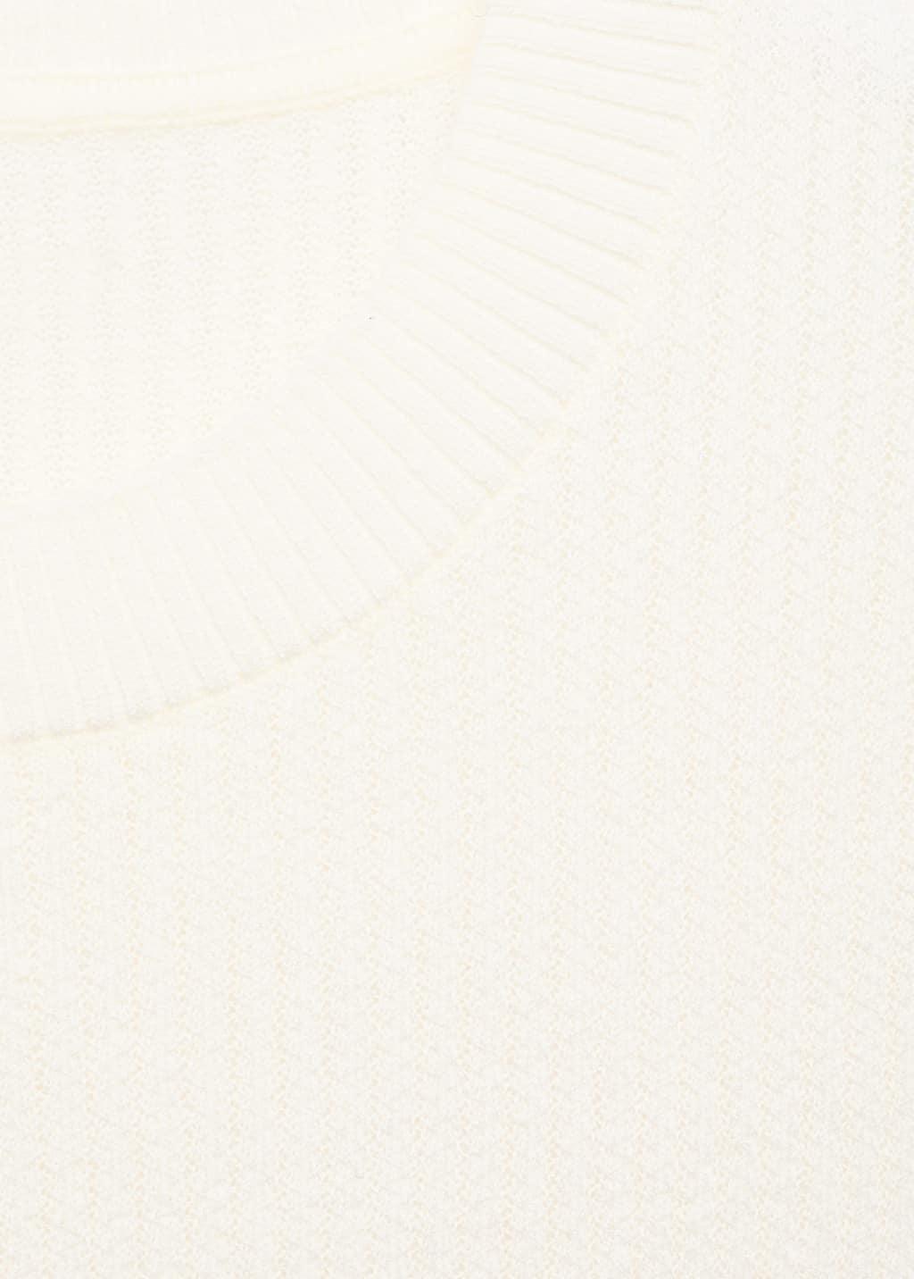 White Ribbed Knit T-Shirt, Natural White, large image number 5