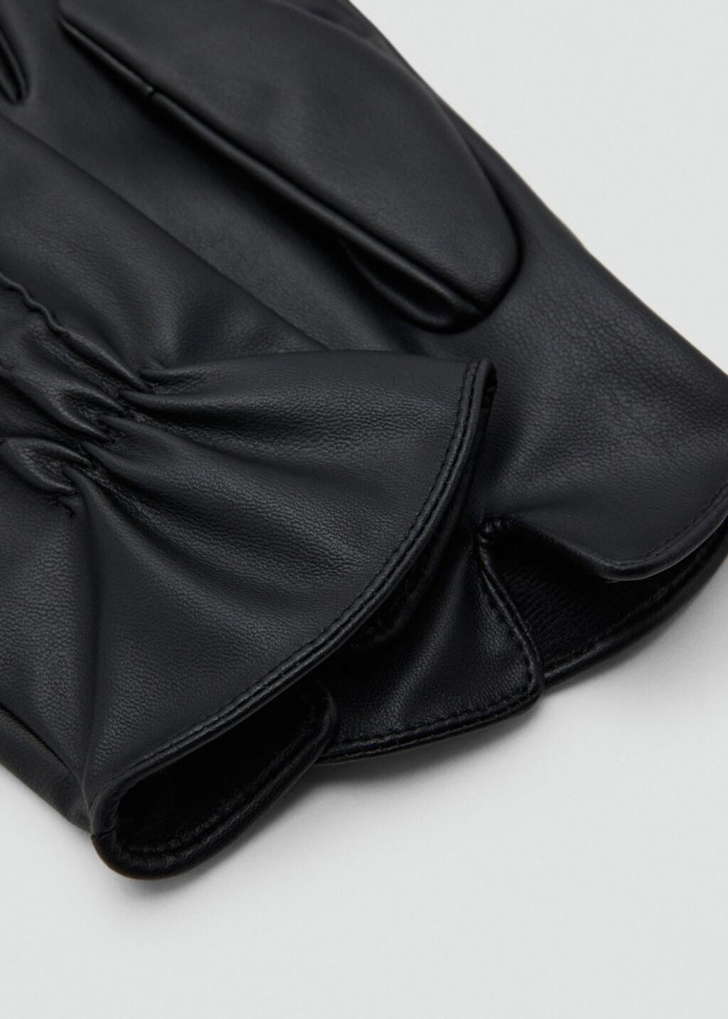 BLACK Faux-leather gloves, 0201_99, large image number 0