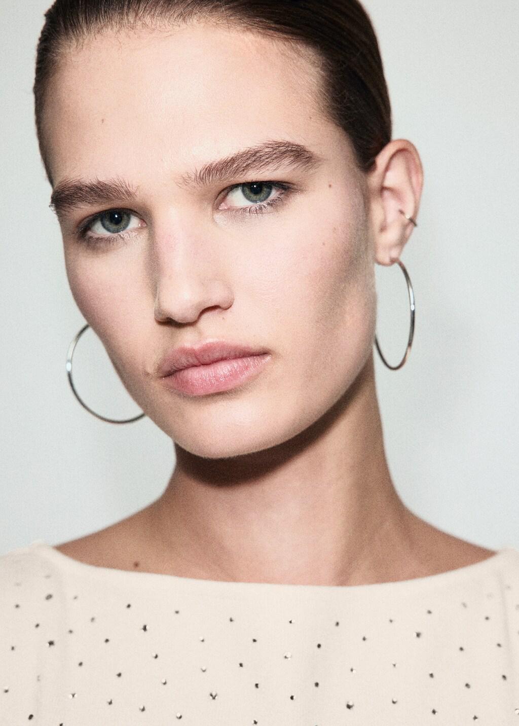 NATURAL WHITE Boat-neck top with rhinestones, 0201_02, large image number 4