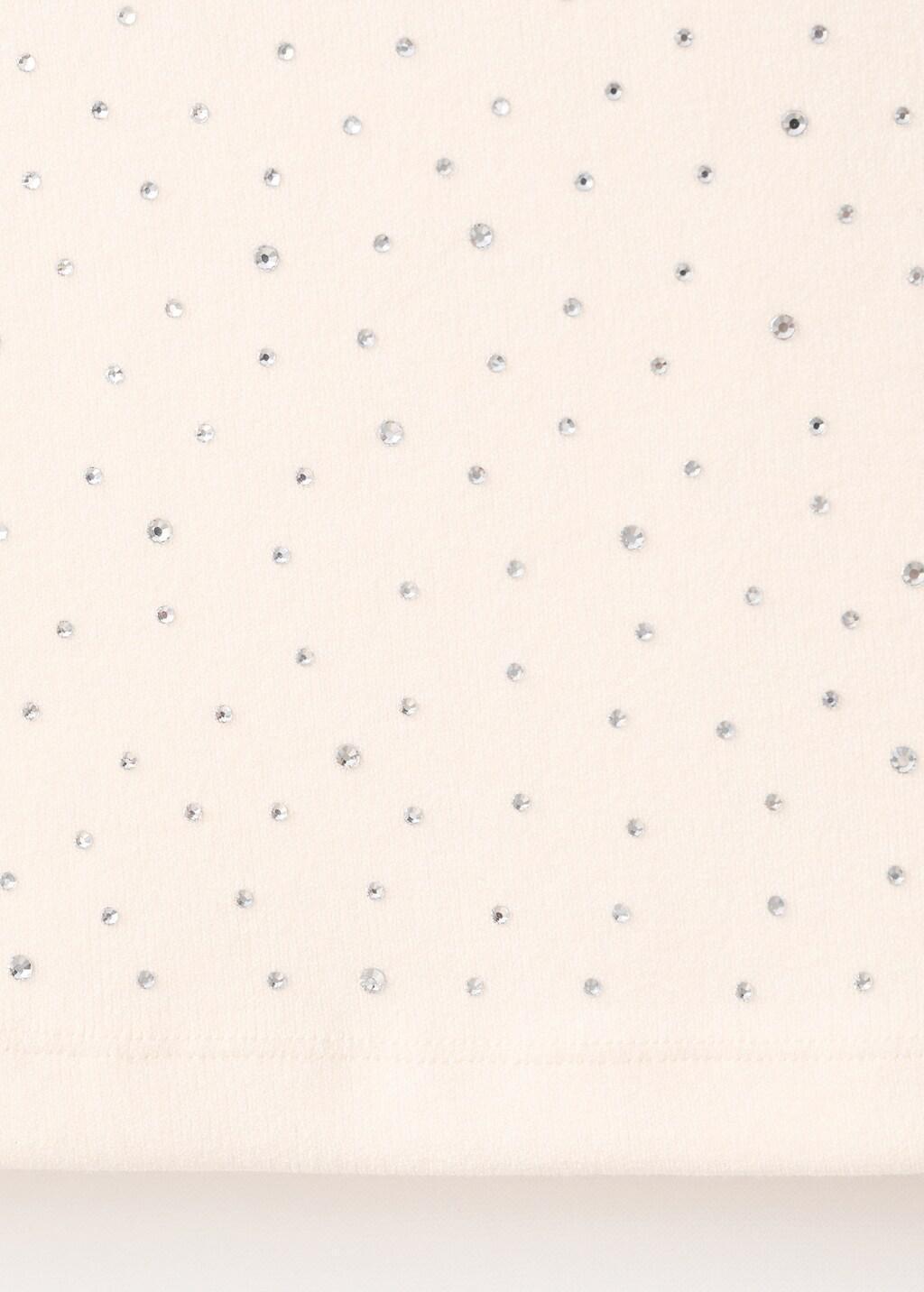 NATURAL WHITE Boat-neck top with rhinestones, 0201_02, large image number 5