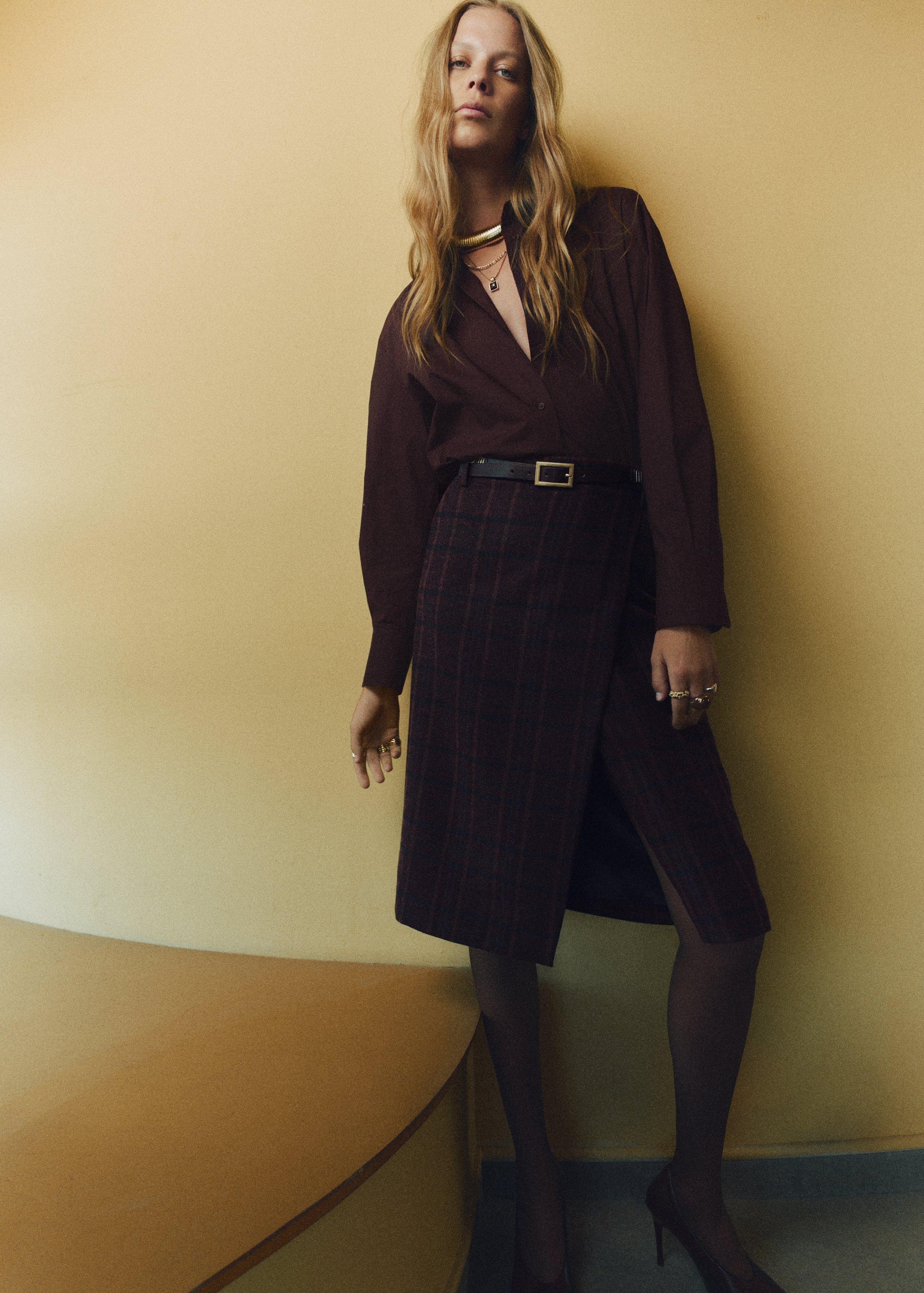 Brown Oversize Poplin Shirt, Brown, medium