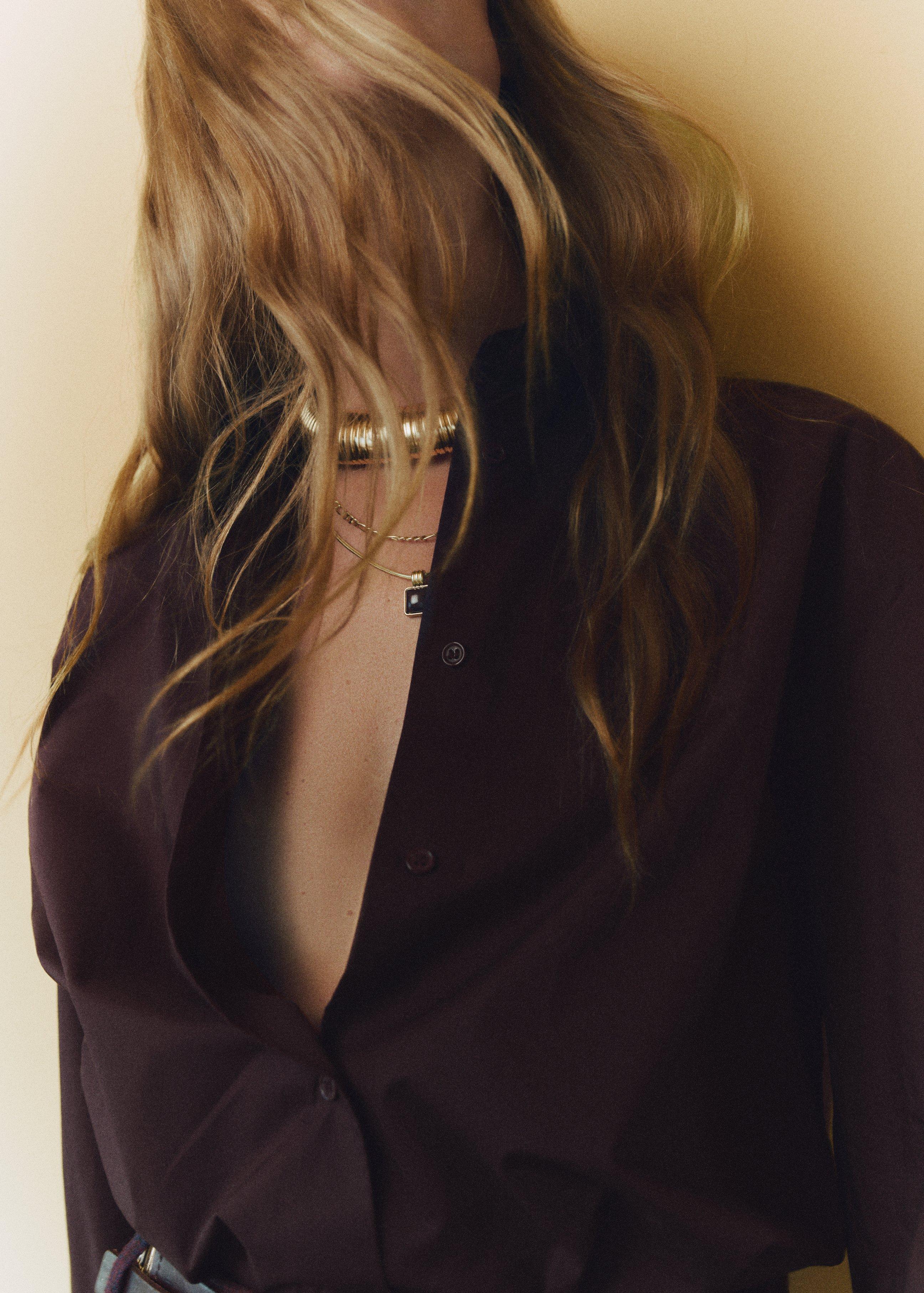 Brown Oversize Poplin Shirt, Brown, large image number 1