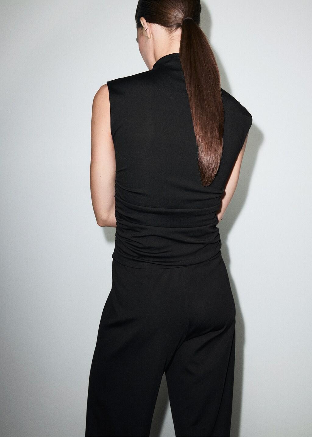 BLACK Ruched funnel-neck top, 0201_99, large image number 2