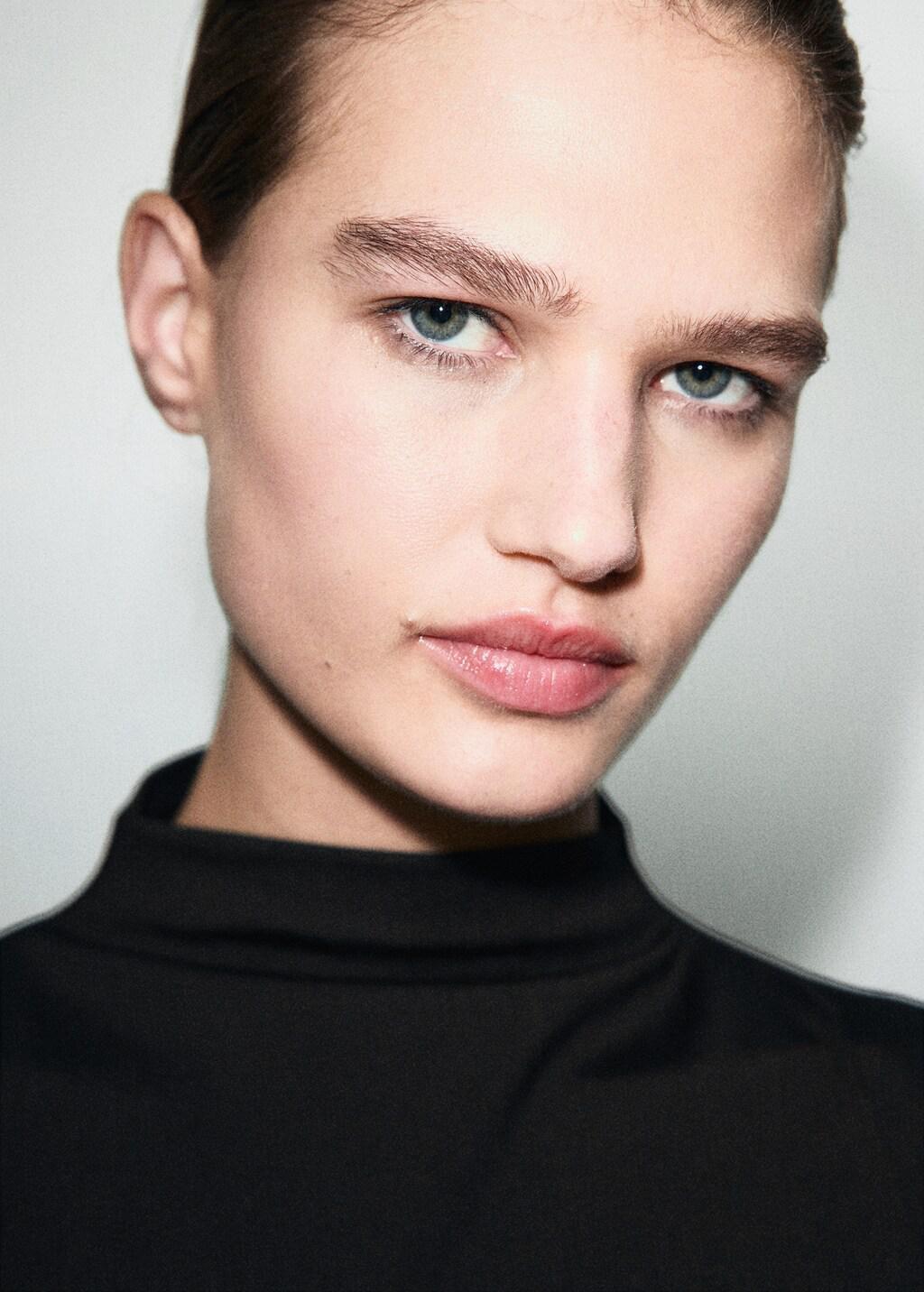 BLACK Ruched funnel-neck top, 0201_99, large image number 4