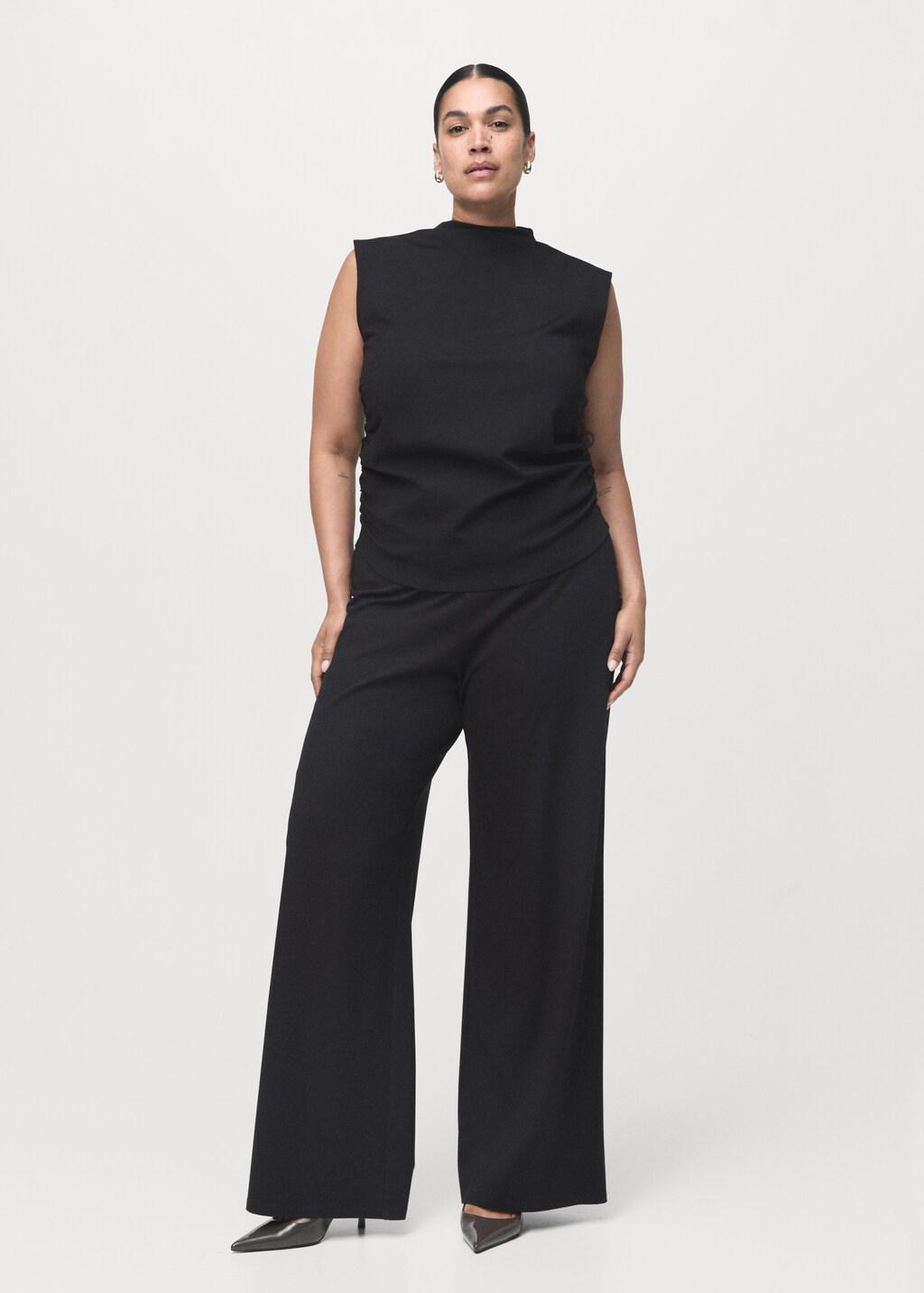 BLACK Ruched funnel-neck top, 0201_99, large image number 7