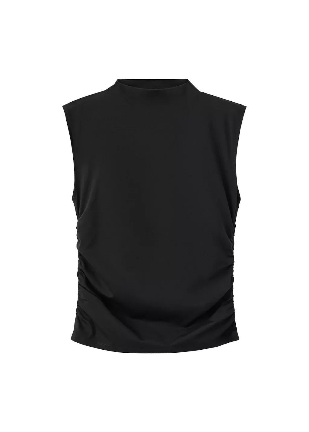 BLACK Ruched funnel-neck top, 0201_99, large image number 8