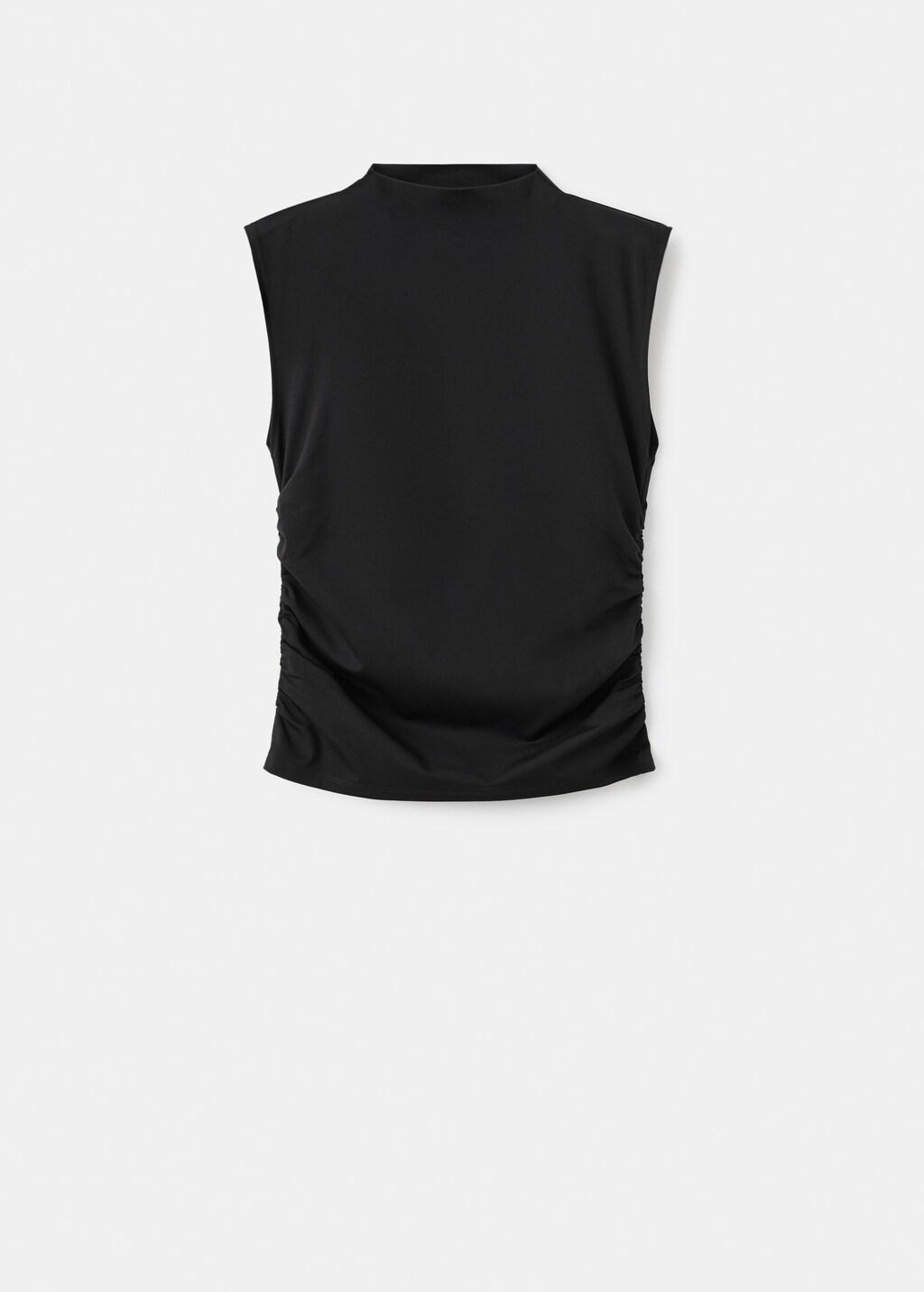 BLACK Ruched funnel-neck top, 0201_99, large image number 9