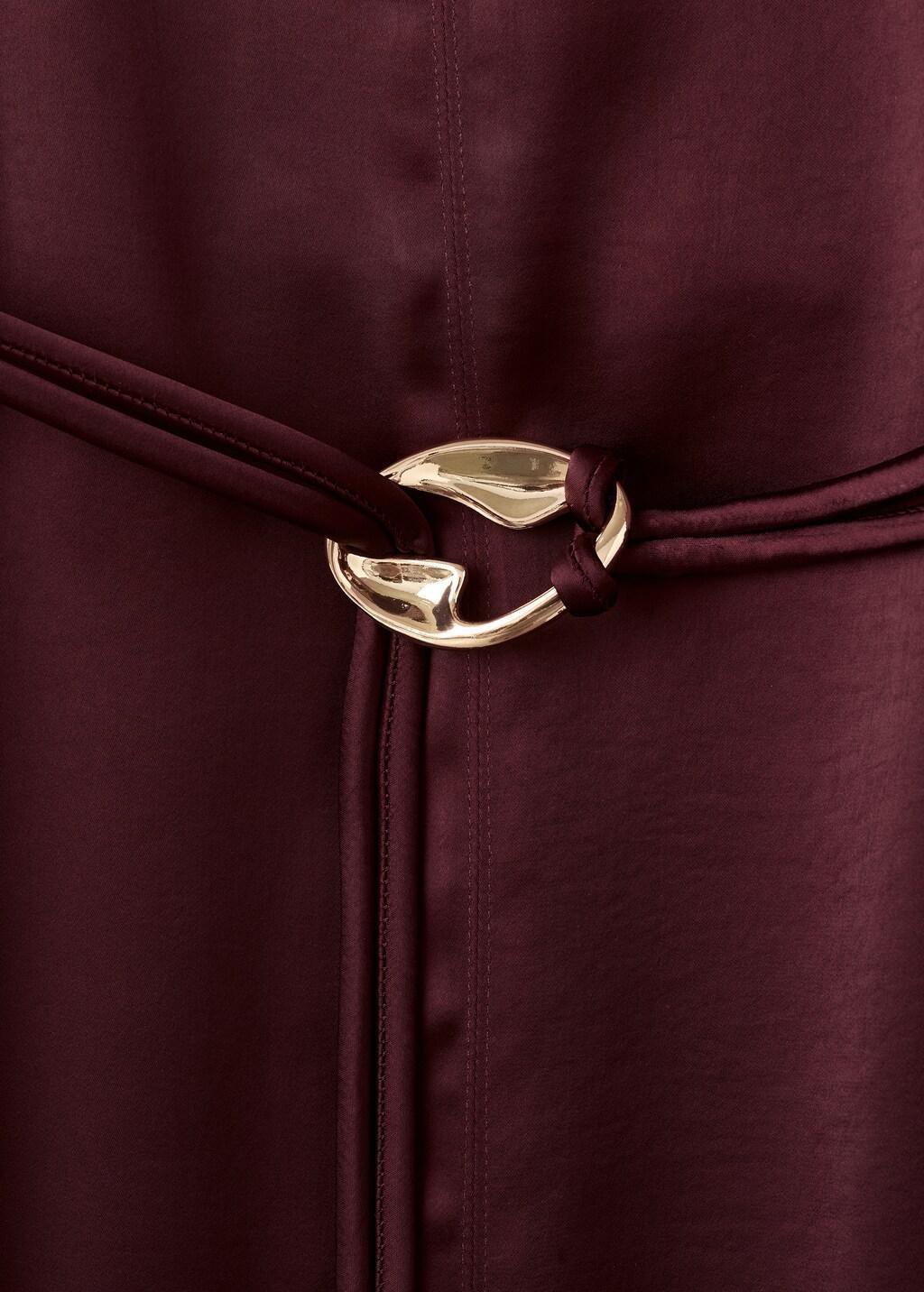 Red Belt Satin Dress, 0201_76, large image number 1