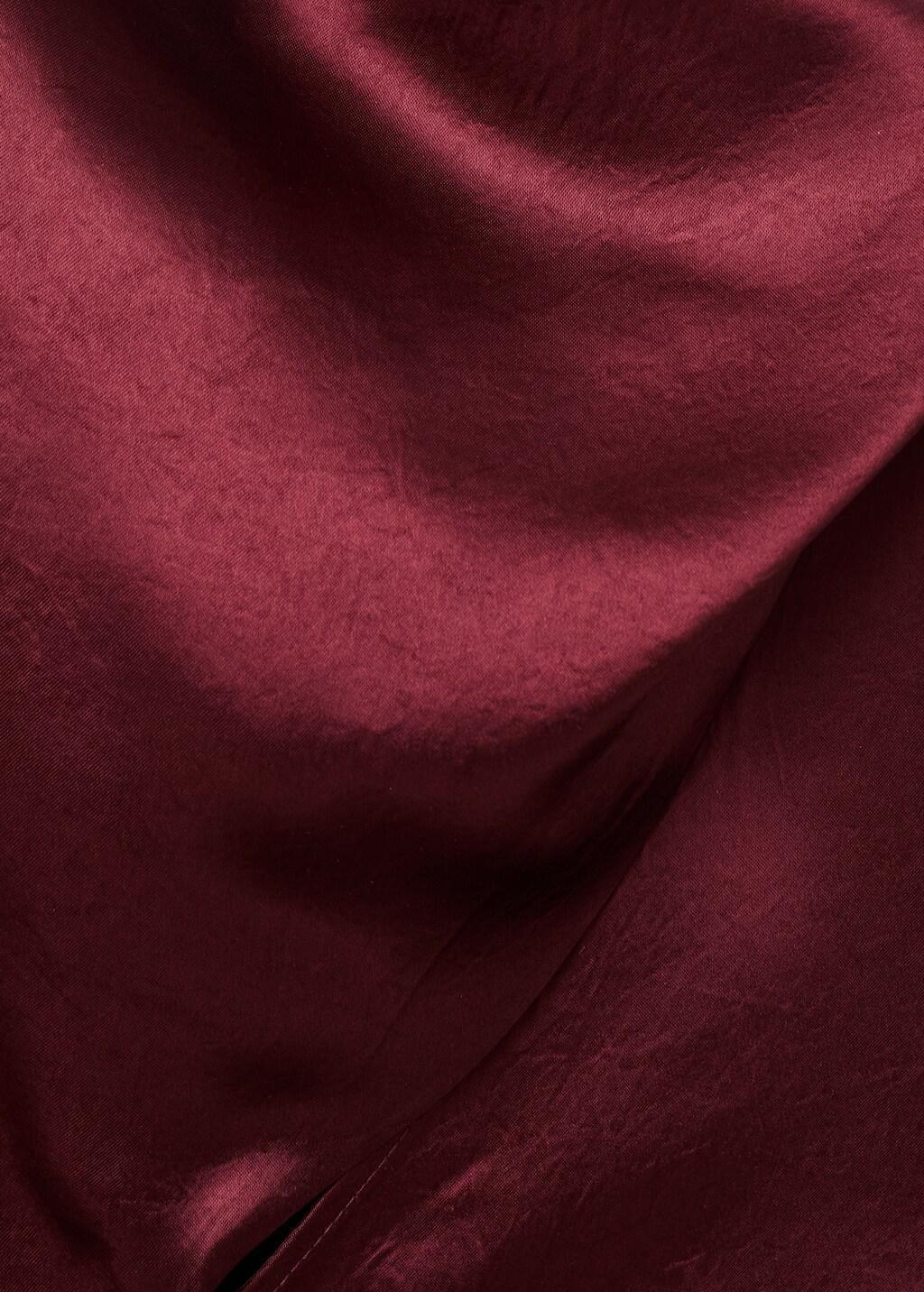 Orange Satin Blouse With Foulard, Rust - Copper, large image number 5