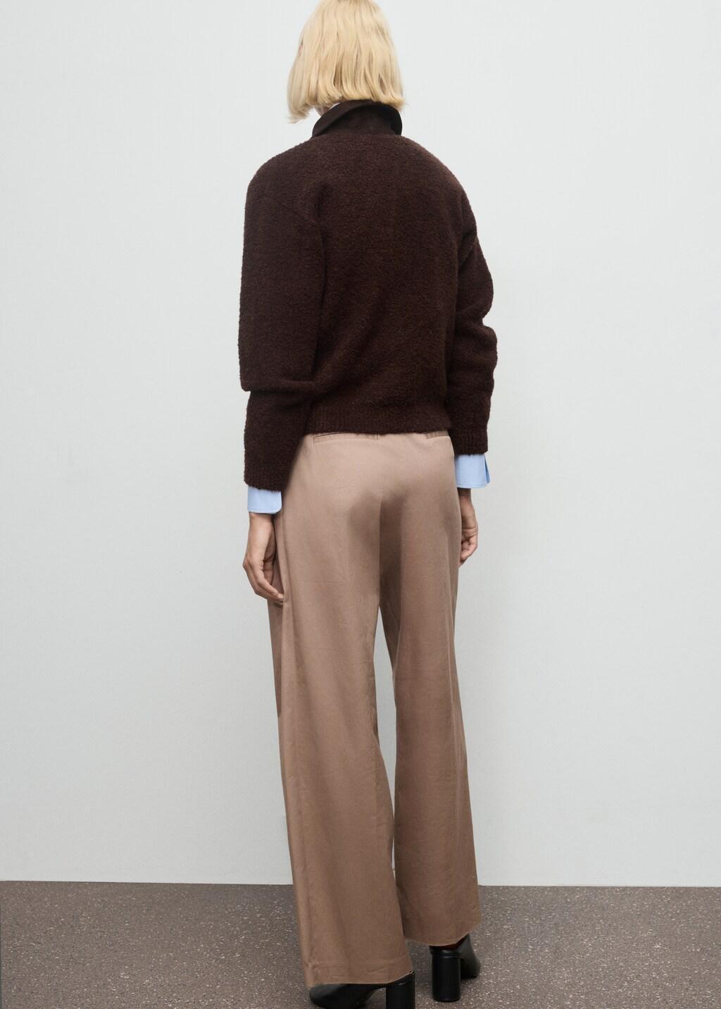 BROWN Boucl&eacute; jacket with corduroy collar, Brown, large image number 2