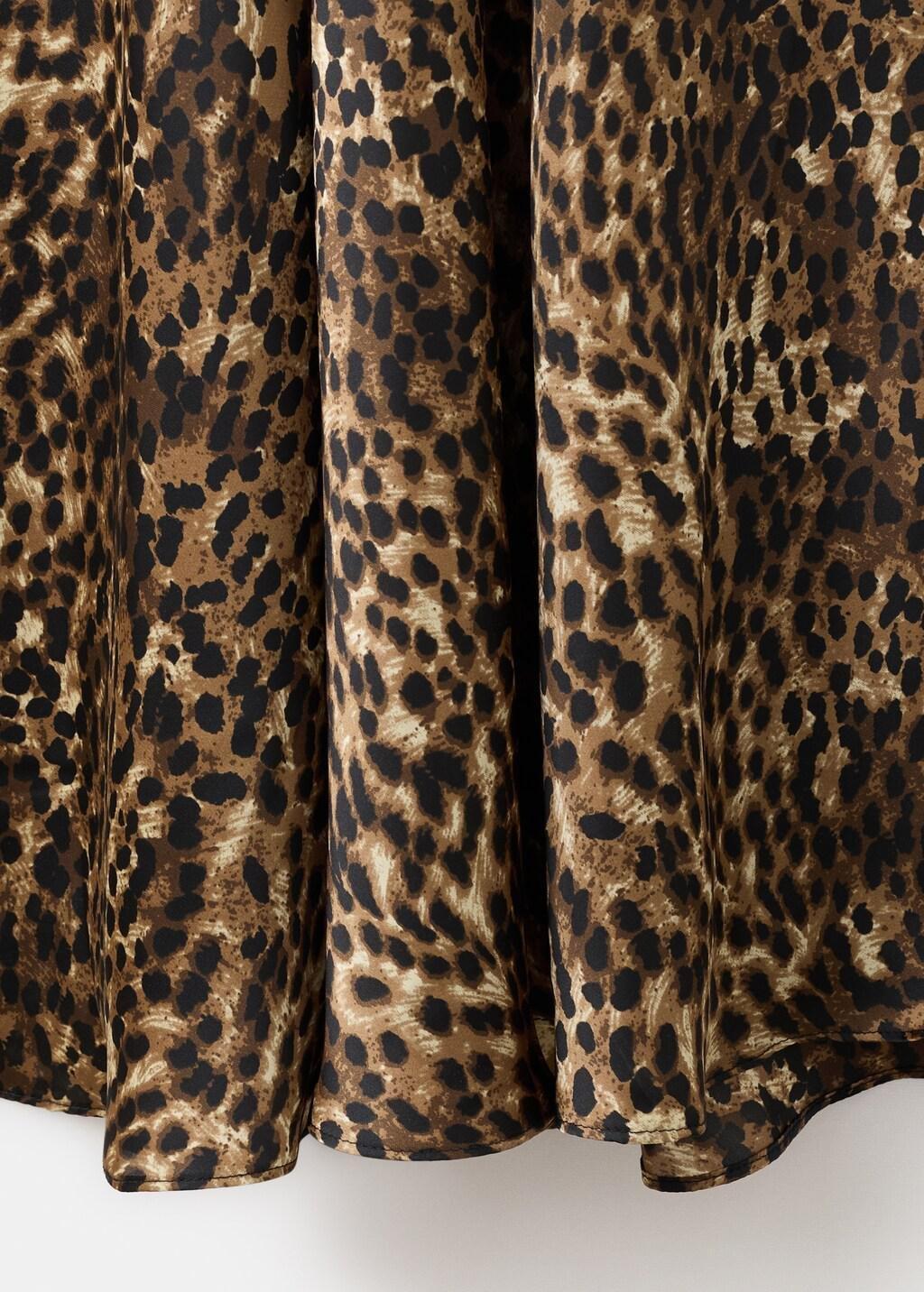 Brown Leopard-Print Satin Dress, 0201_30, large image number 5