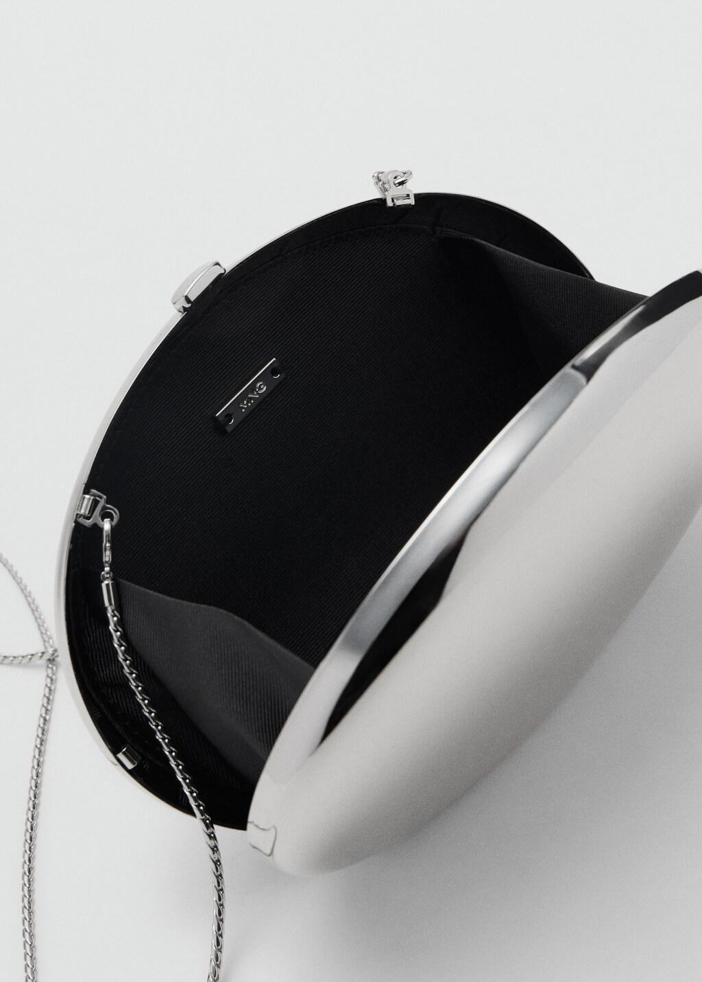 SILVER Oval clutch bag, Silver, medium