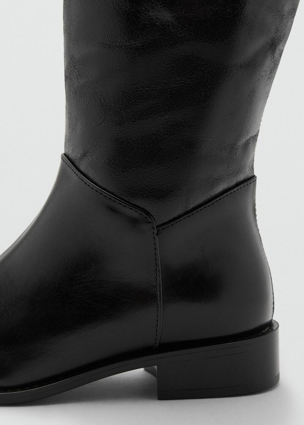 Black Leather High Boots, 0201_99, large image number 2