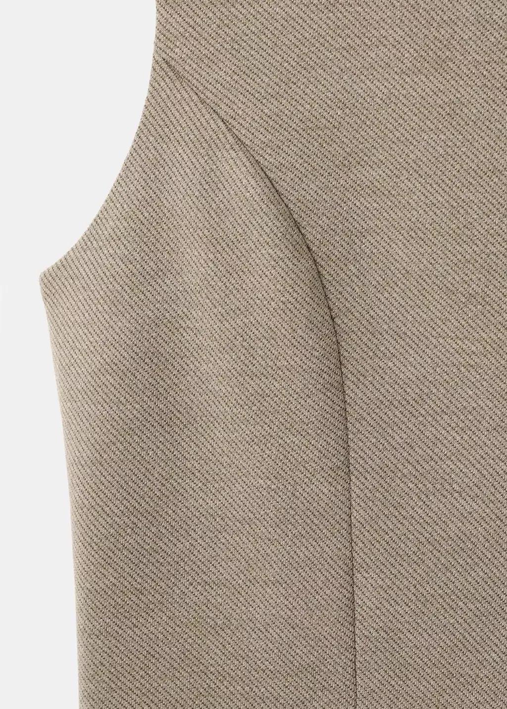 BROWN Fitted suit waistcoat, Brown, large image number 4