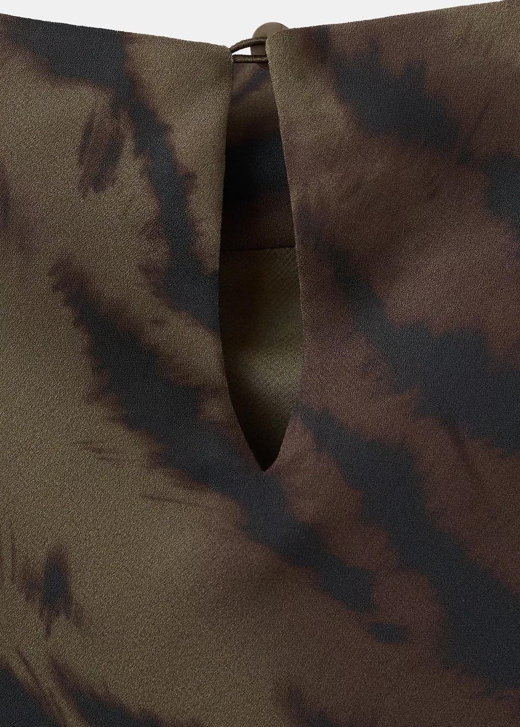 BROWN Satin animal-print dress, Brown, large image number 5