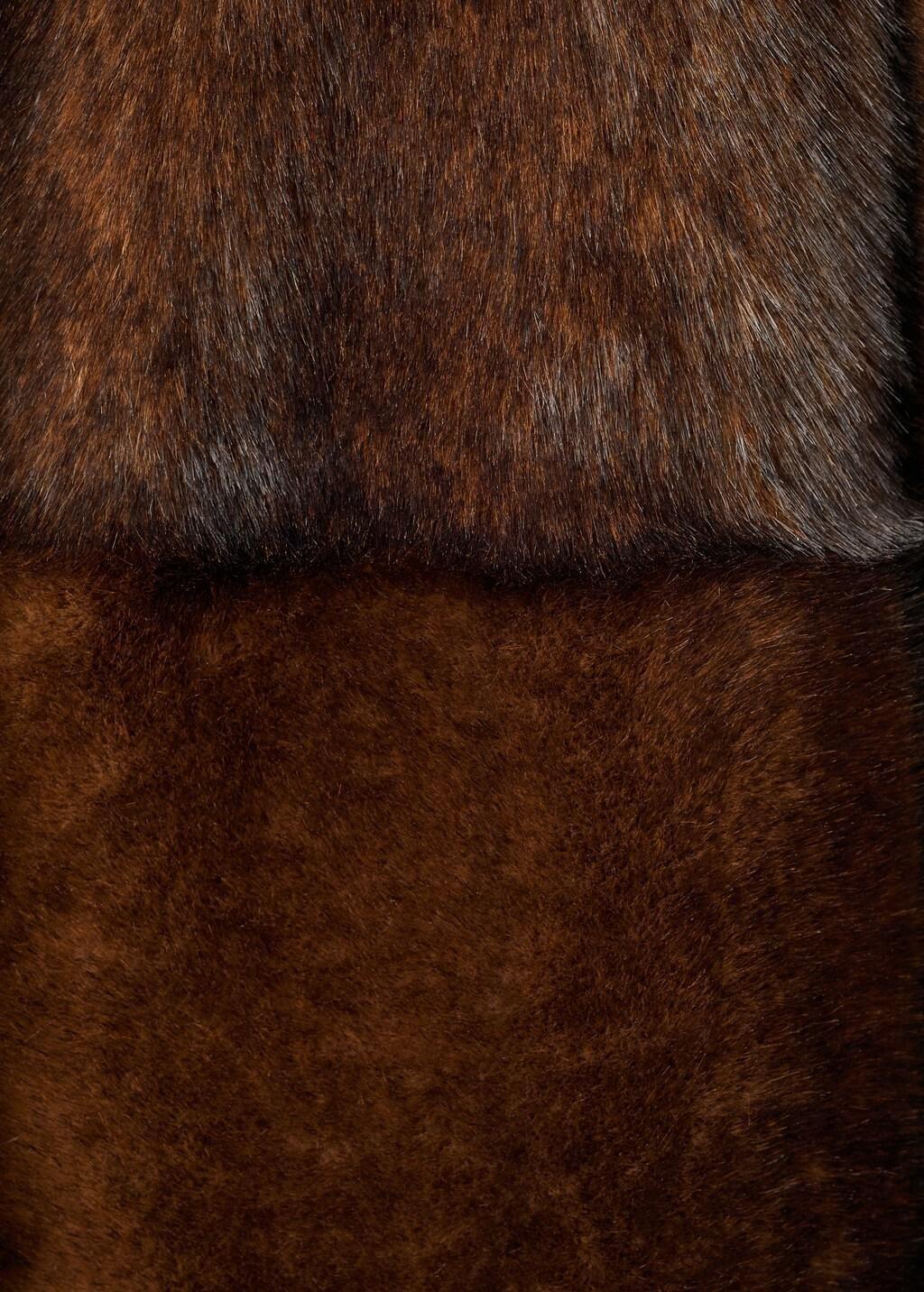 BROWN Fur-effect coat with shirt collar, Brown, large image number 4