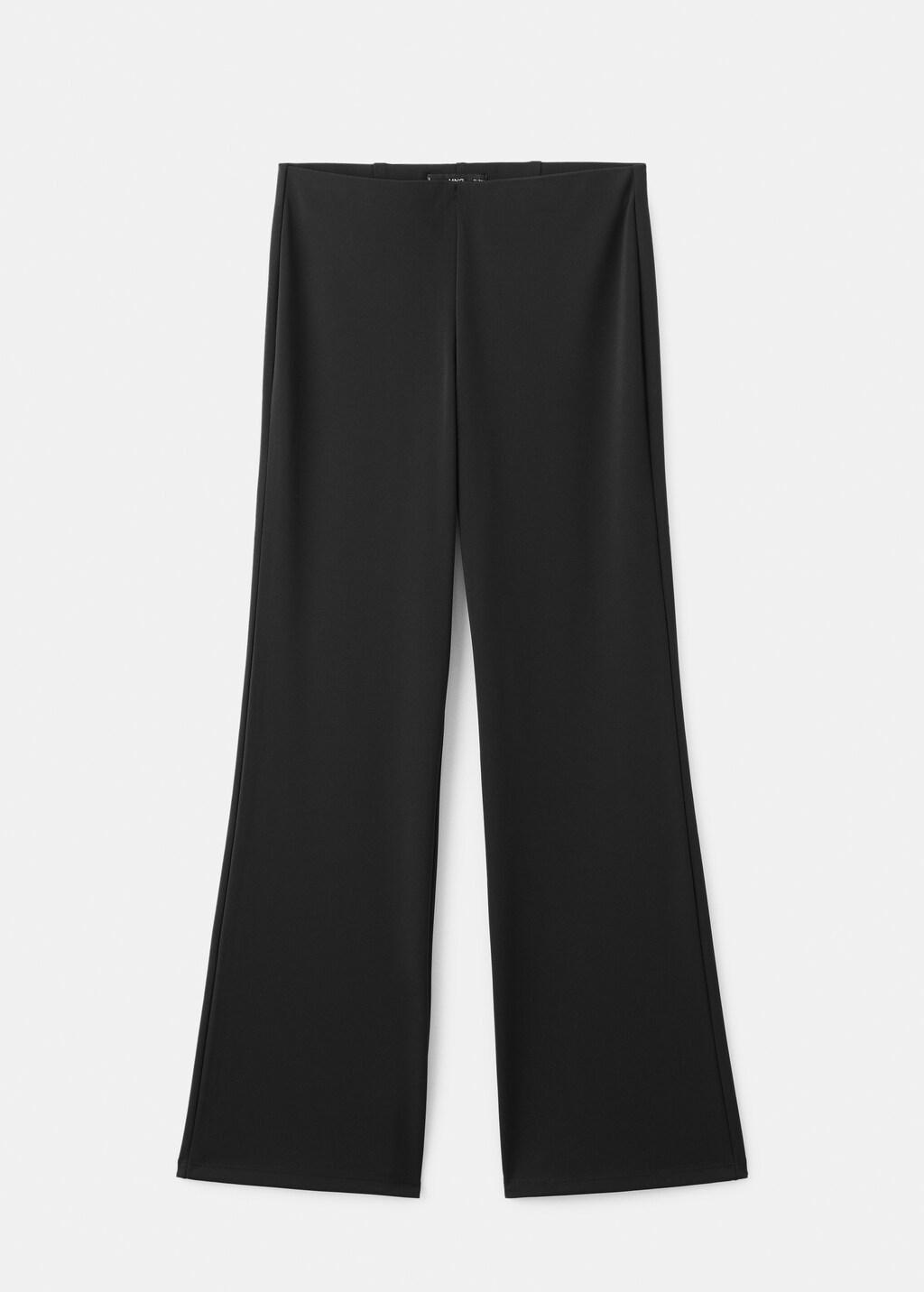 Black Straight-Fit Trousers With Elastic Waist, Black, large image number 6