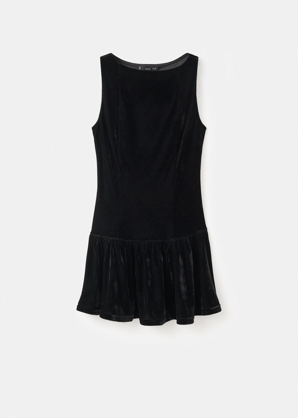 Black Velvet Fitted Dress, 0201_99, large image number 6