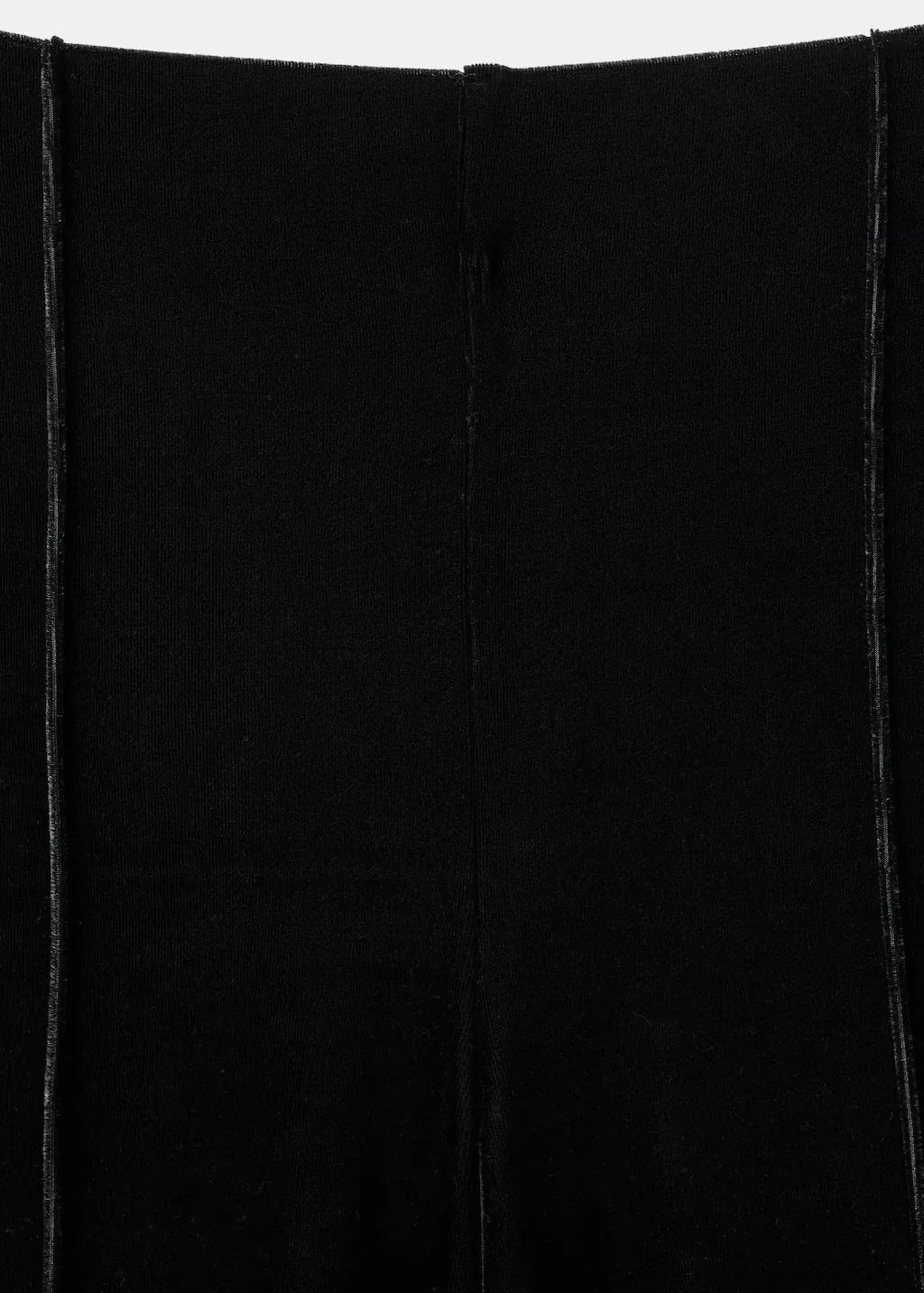 Black Velvet Trousers With Seam Detail, 0201_99, large image number 1