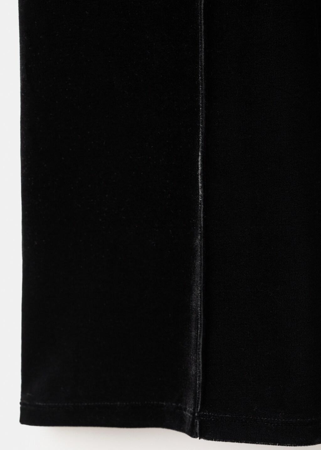 Black Velvet Trousers With Seam Detail, 0201_99, large image number 5