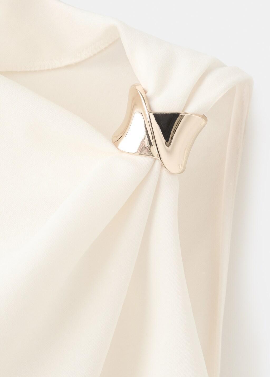 Beige Asymmetrical Blouse With Metallic Detail, 0201_05, medium